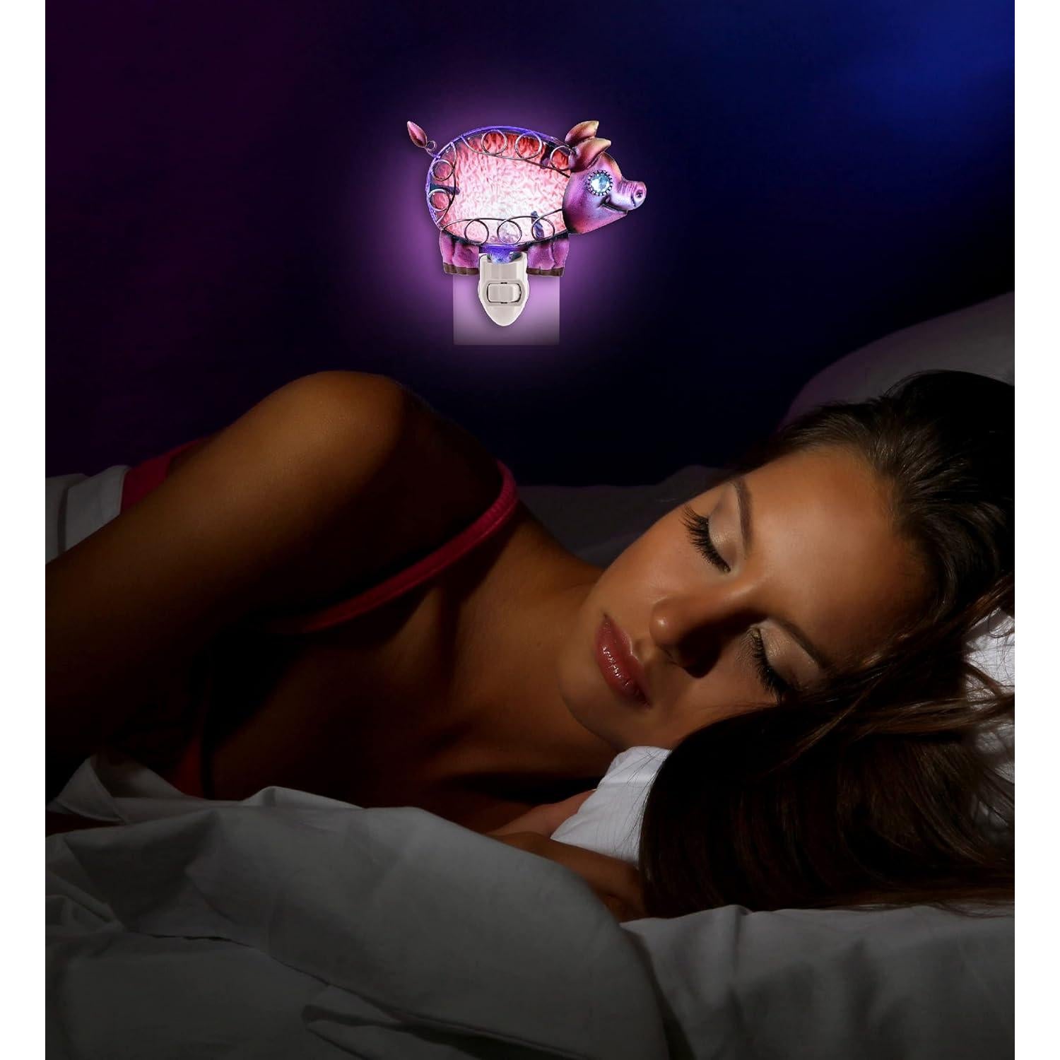 Luz Nocturna Cerdo Rosa Puzzled - Lámpara Decorativa Infantil