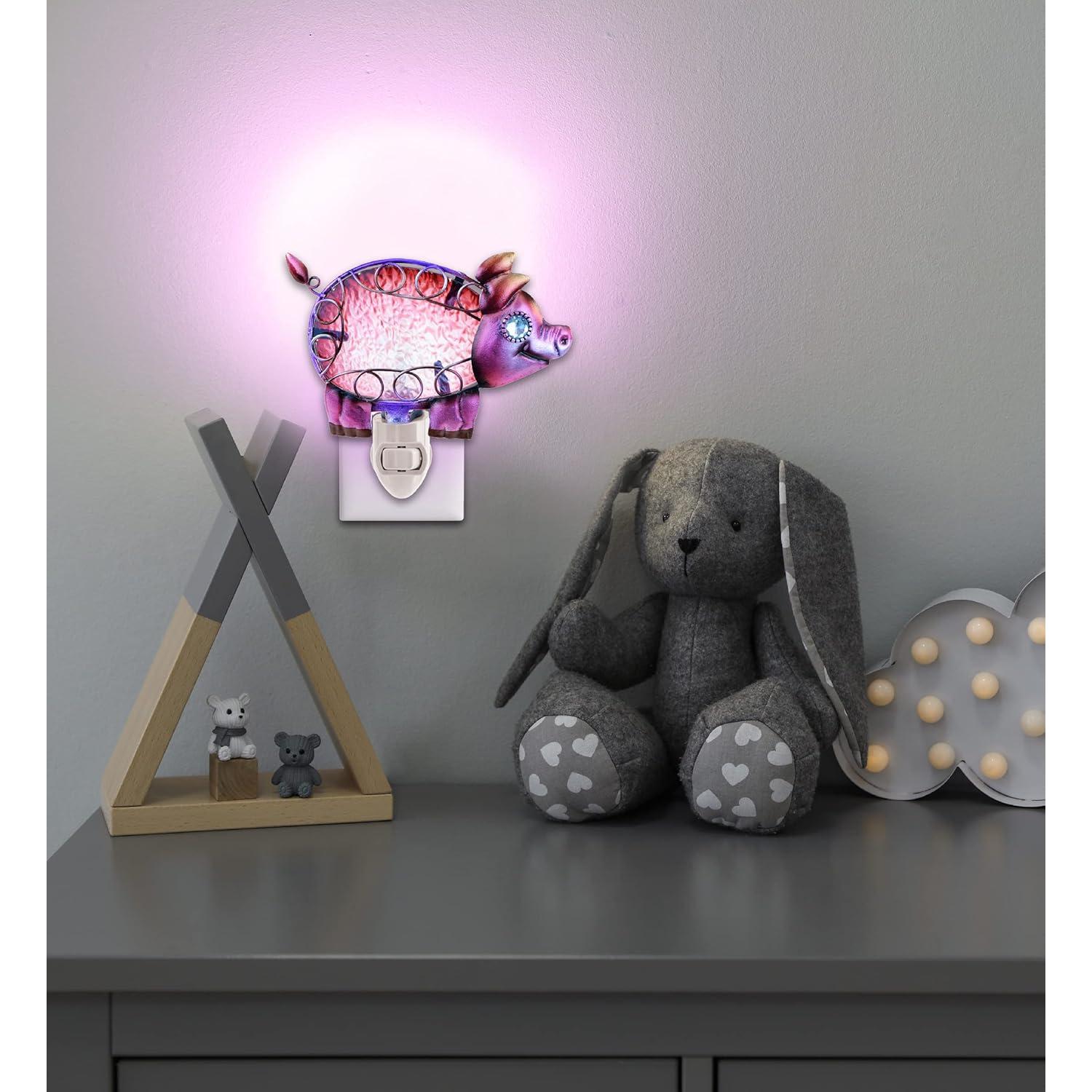 Luz Nocturna Cerdo Rosa Puzzled - Lámpara Decorativa Infantil