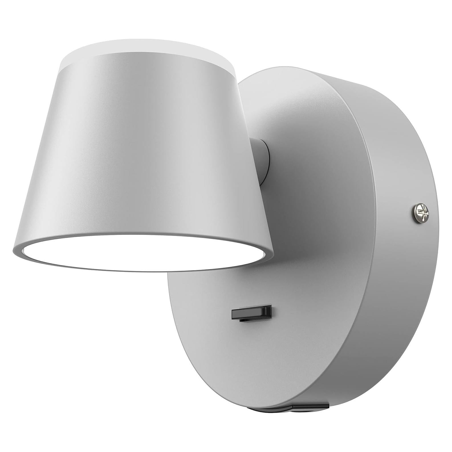 Aplique de pared LED URSOLA Gris con USB y rotación 350°