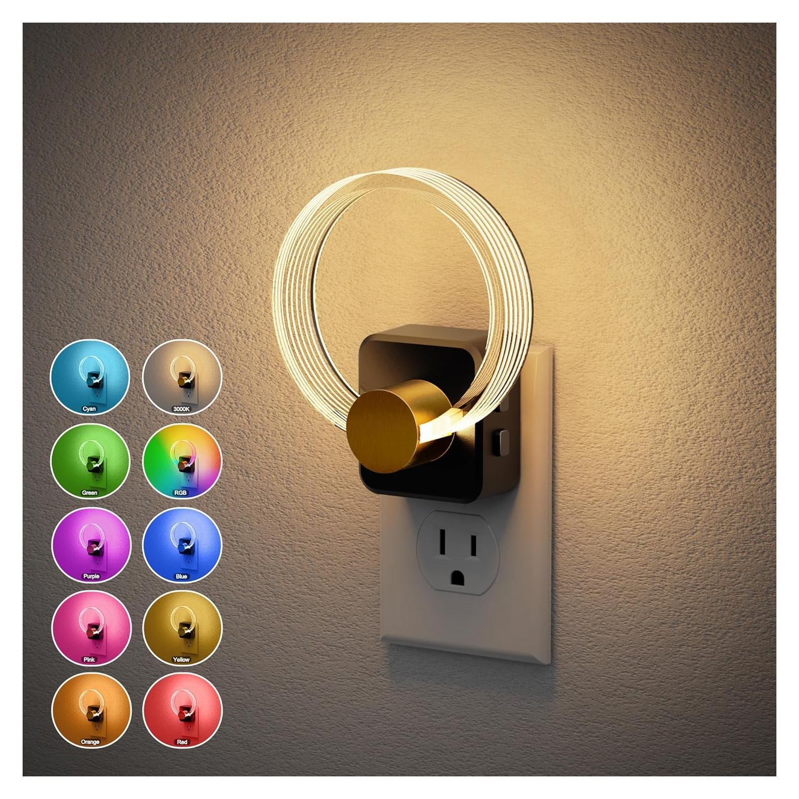 Luz Nocturna RGB JandCase con Sensor de Luz y Brillo Ajustable