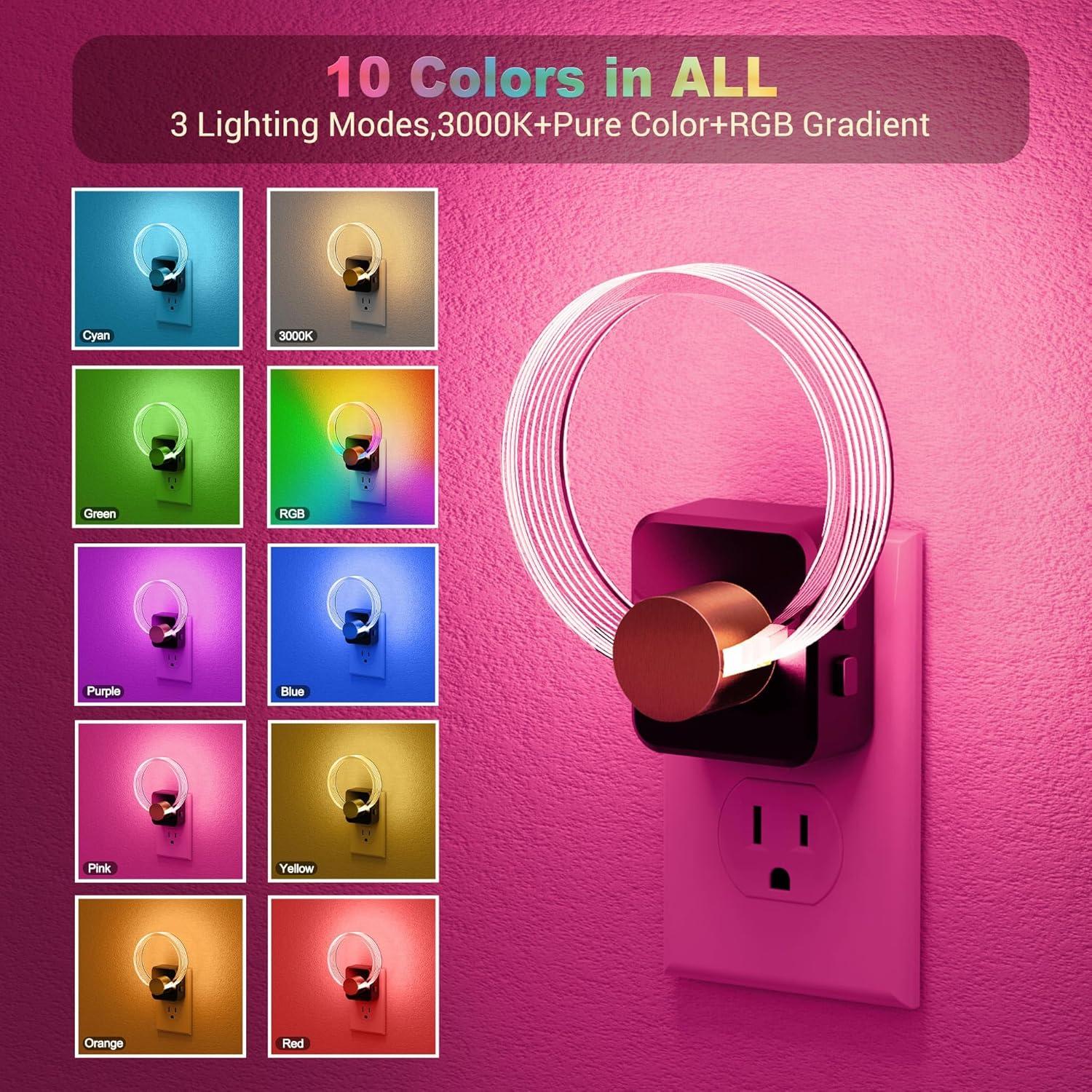 Luz Nocturna RGB JandCase con Sensor de Luz y Brillo Ajustable