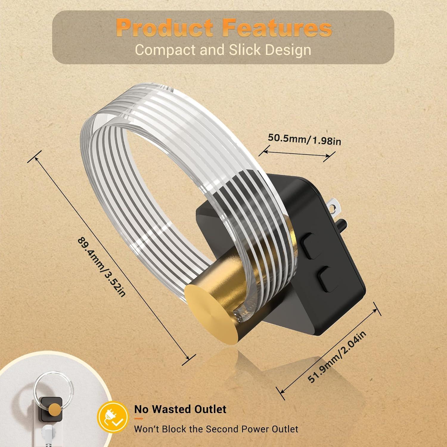 Luz Nocturna RGB JandCase con Sensor de Luz y Brillo Ajustable