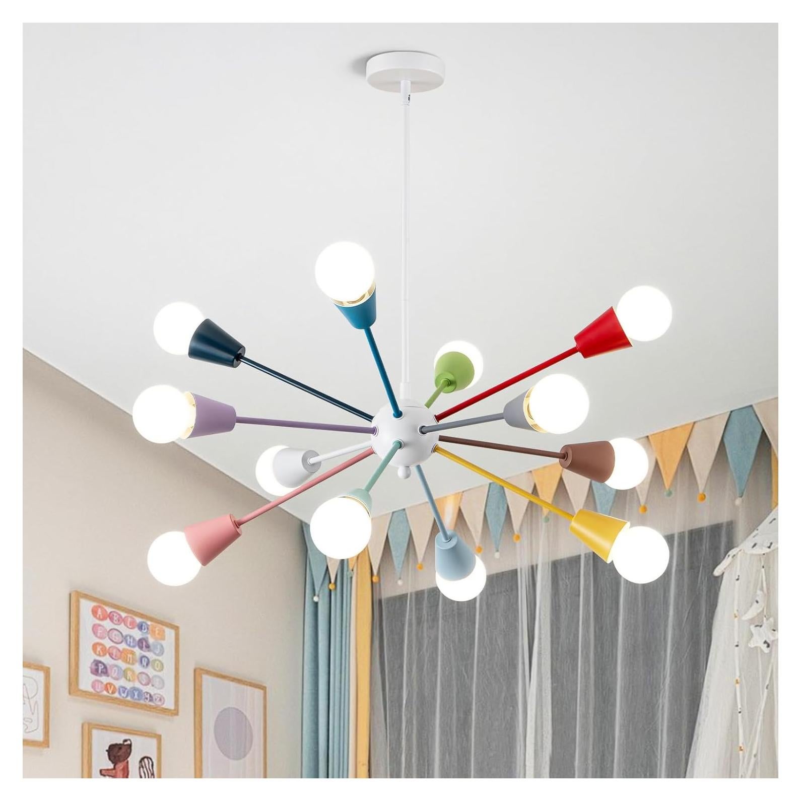 Candelabro Sputnik Aleslsop 12 Luces Colorido Ajustable E26