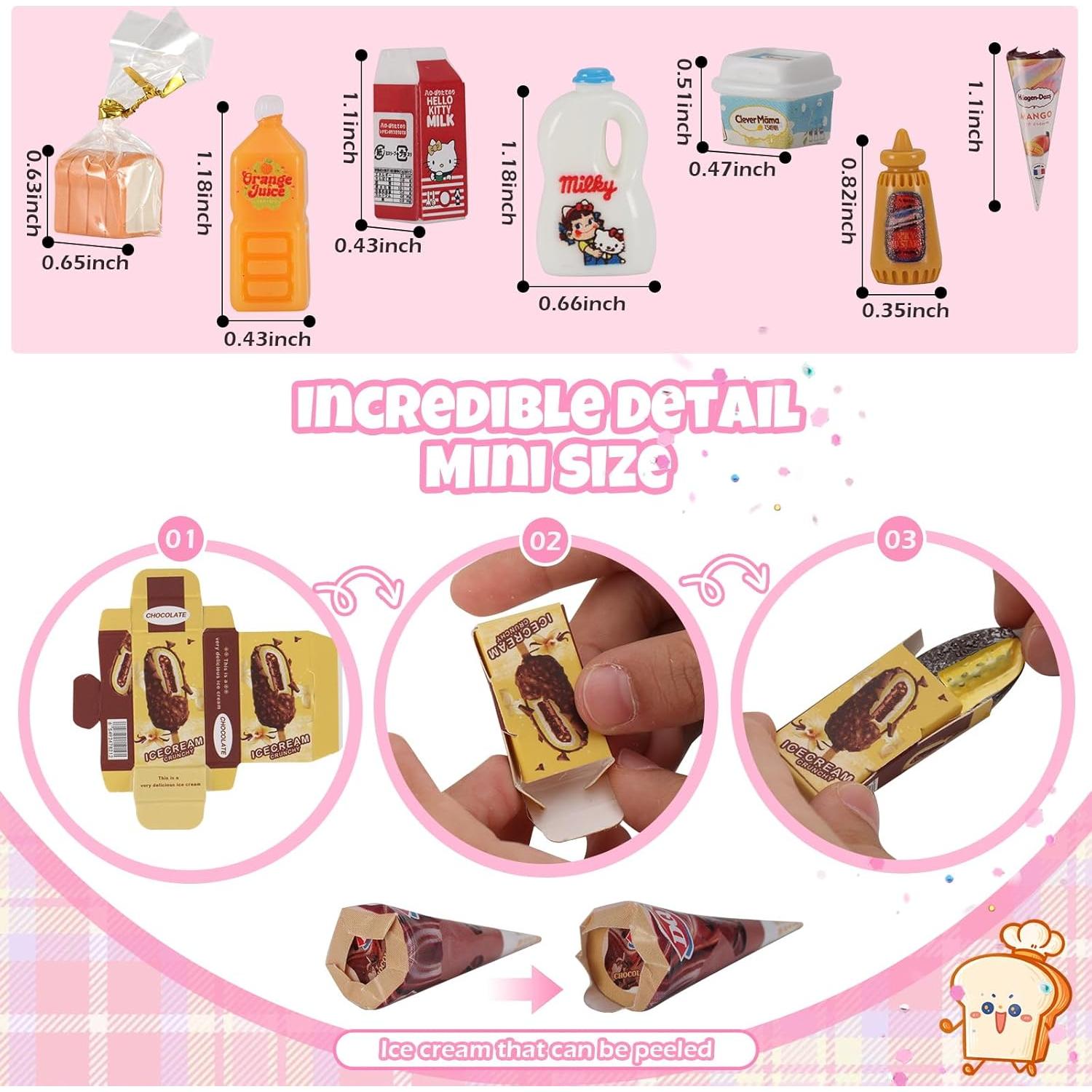 Mini Refrigerador Juguete KIMO con 42 Accesorios de Comida