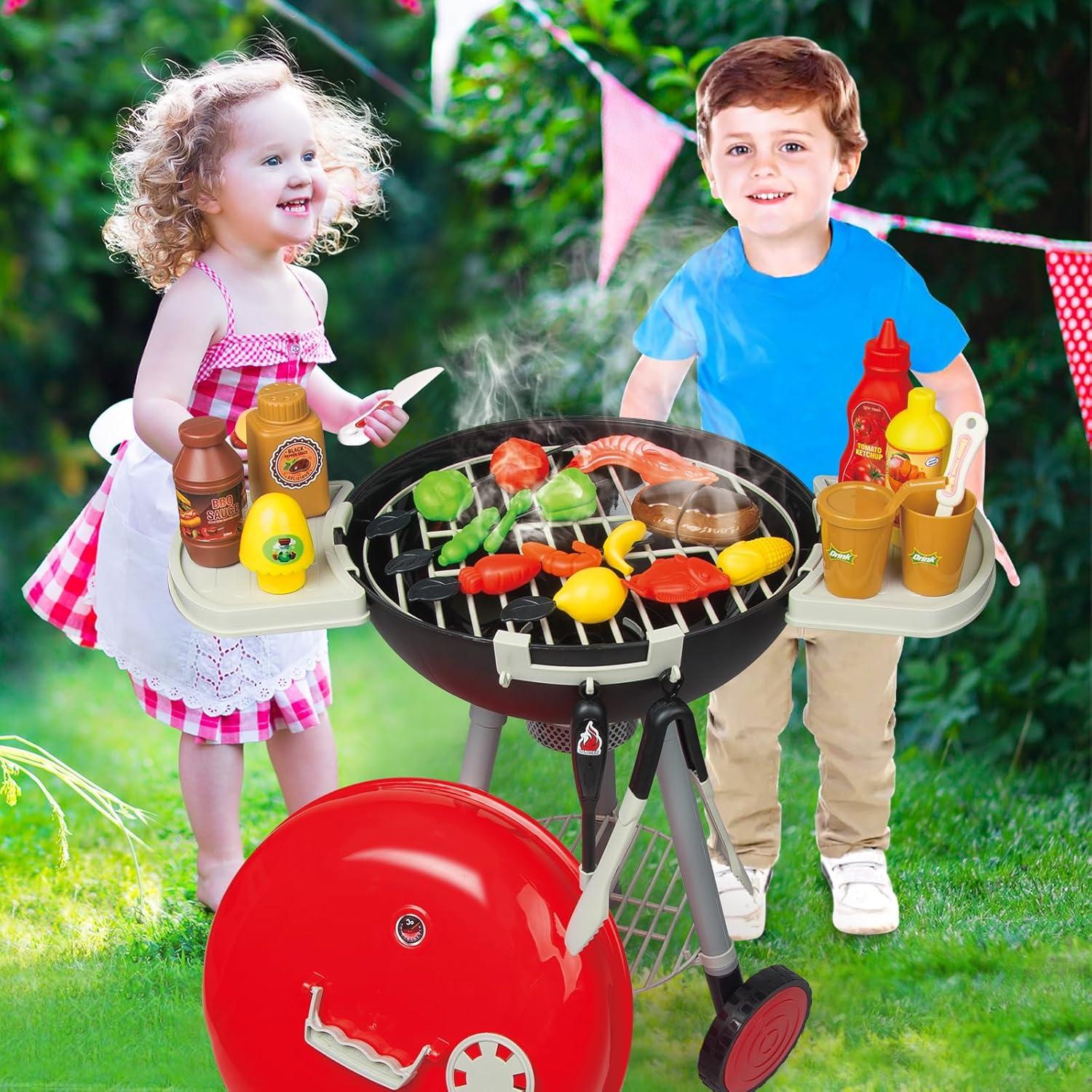 Juego de Parrilla BBQ para Niños Yalujumb 79PCS con Luz y Sonido