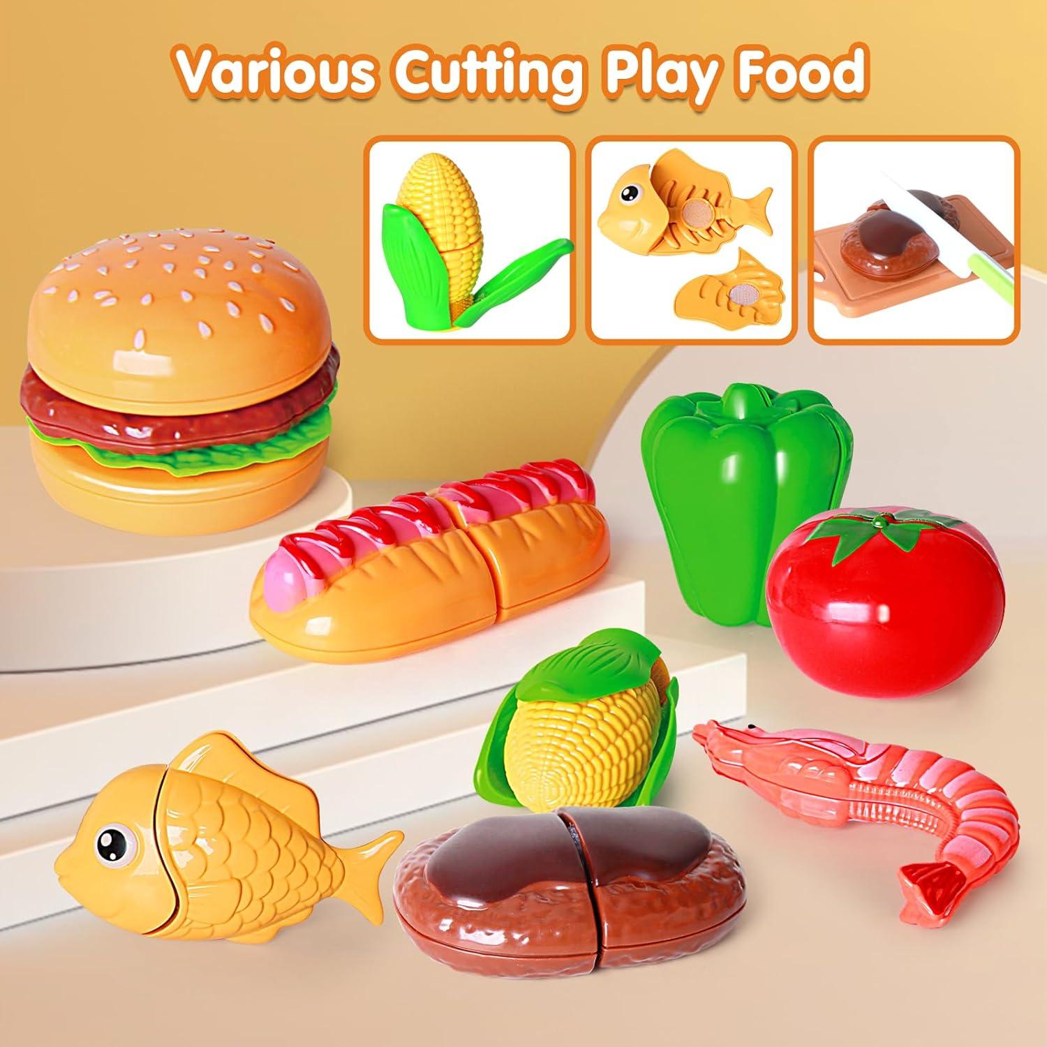 Juego de Parrilla BBQ para Niños Yalujumb 79PCS con Luz y Sonido