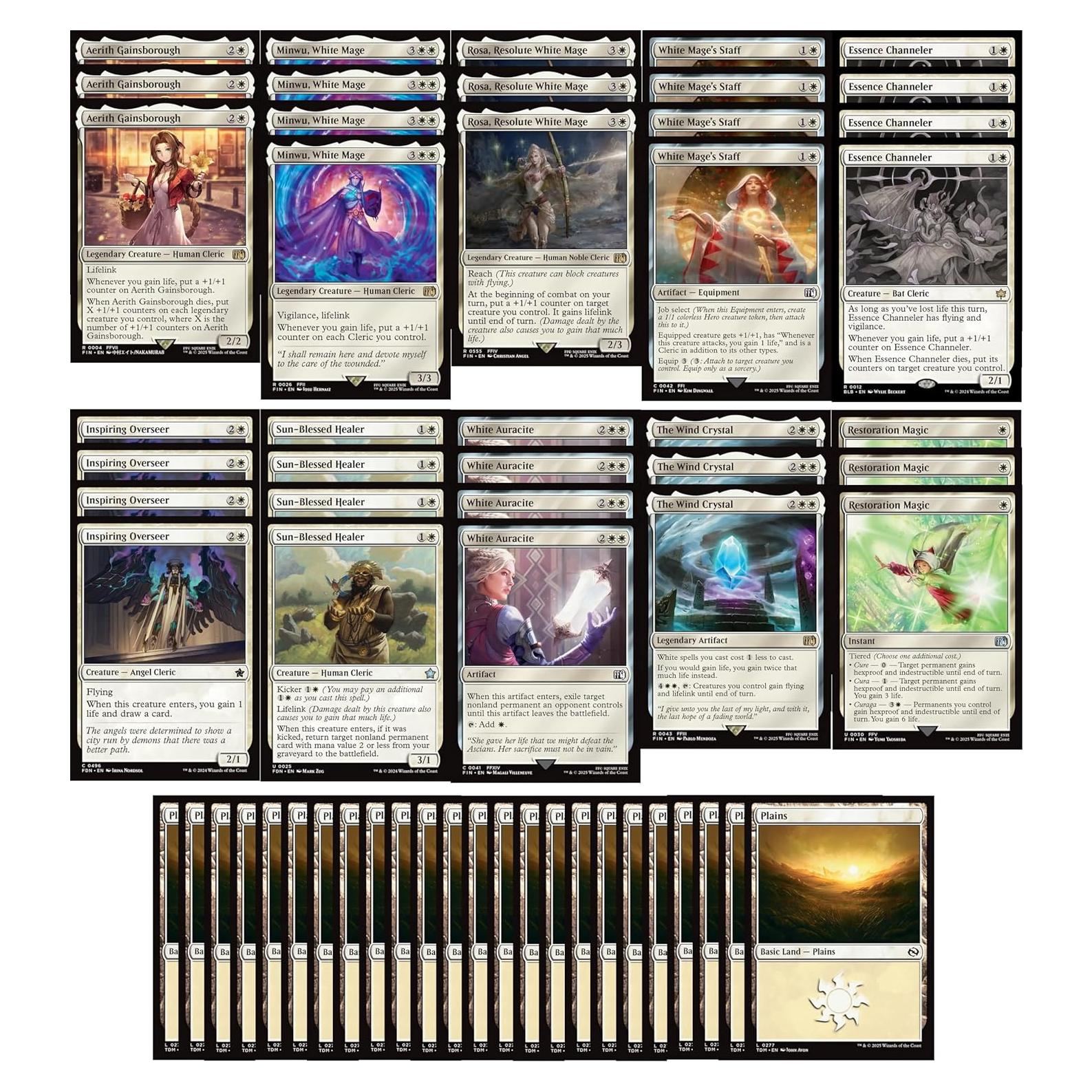 Mazo MTG Clerigo Blanco Ganancia de Vida 60 Cartas Final Fantasy