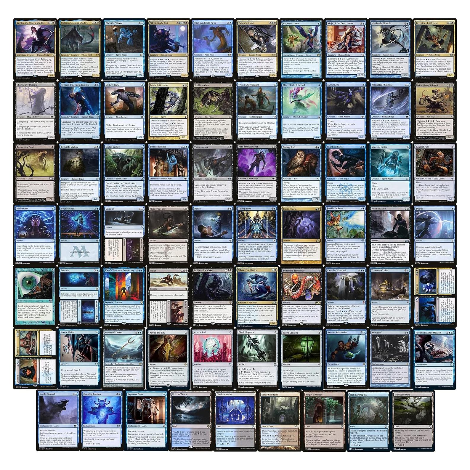 Baraja de Comandante Yuriko Dimir Azul Negro - 100 Cartas MTG