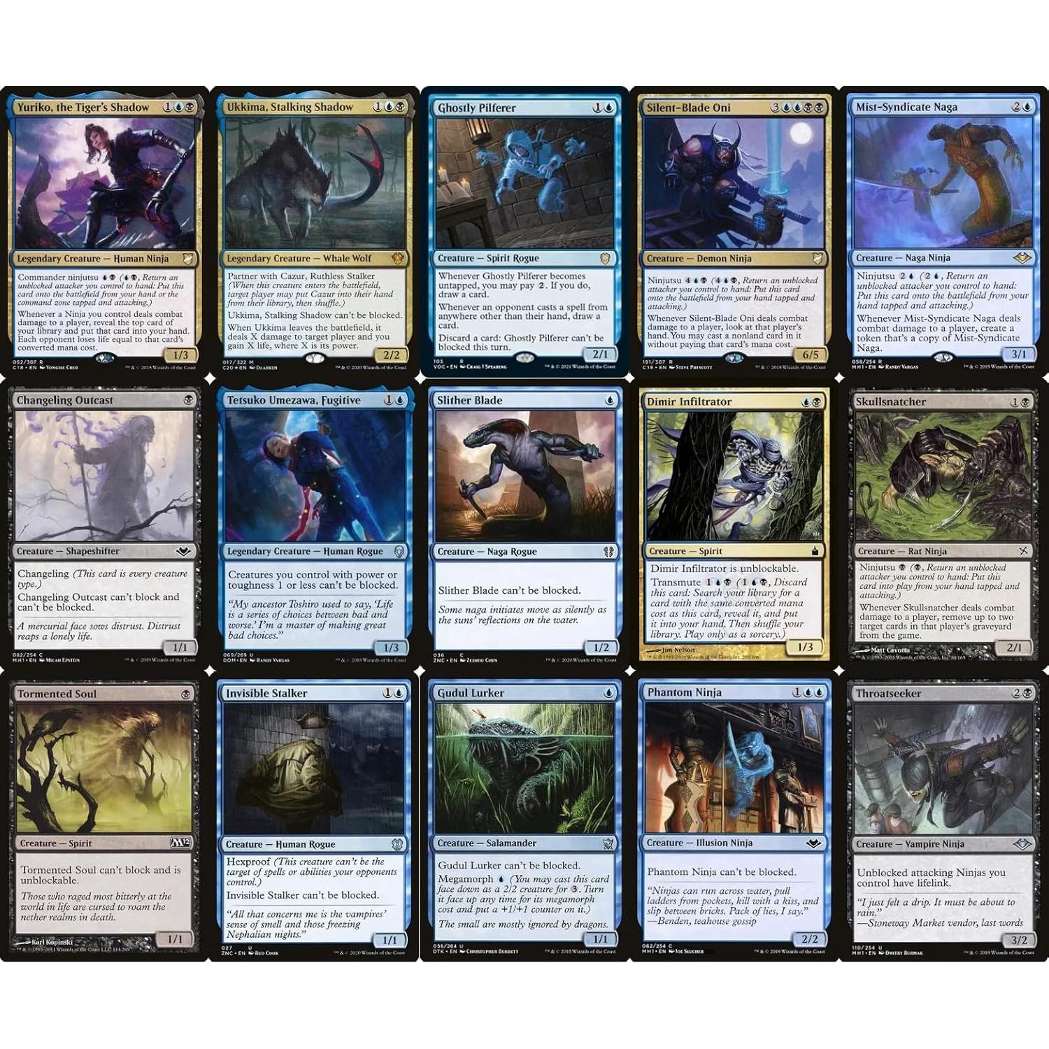 Baraja de Comandante Yuriko Dimir Azul Negro - 100 Cartas MTG