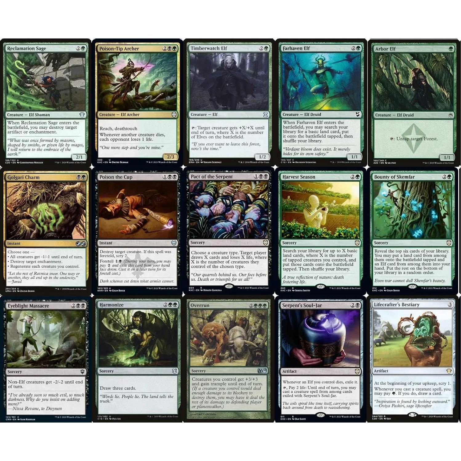 Deck Commander Elfos Golgari Lathril - 100 Cartas MTG