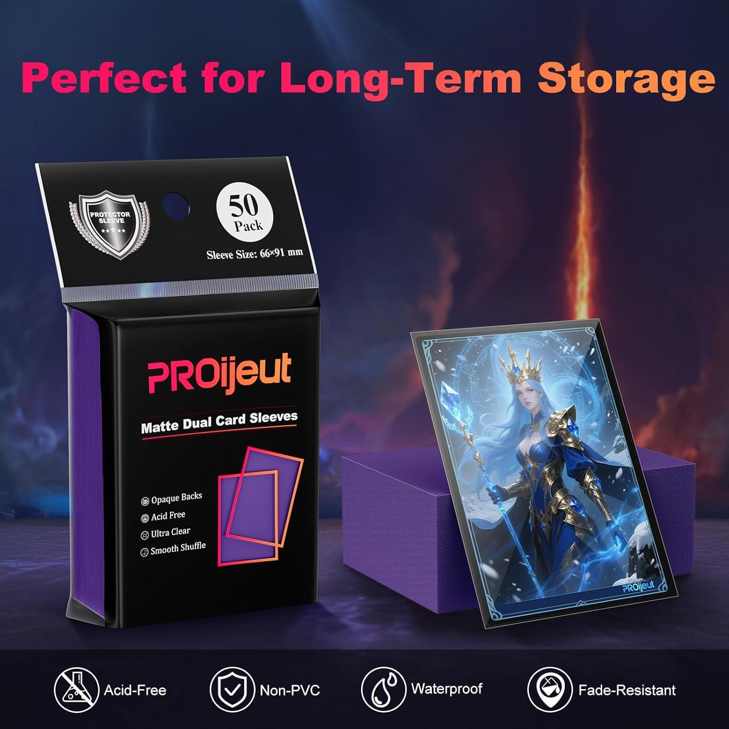 Fundas para Cartas Proijeut 200 Unidades 66x91mm Púrpura Mate