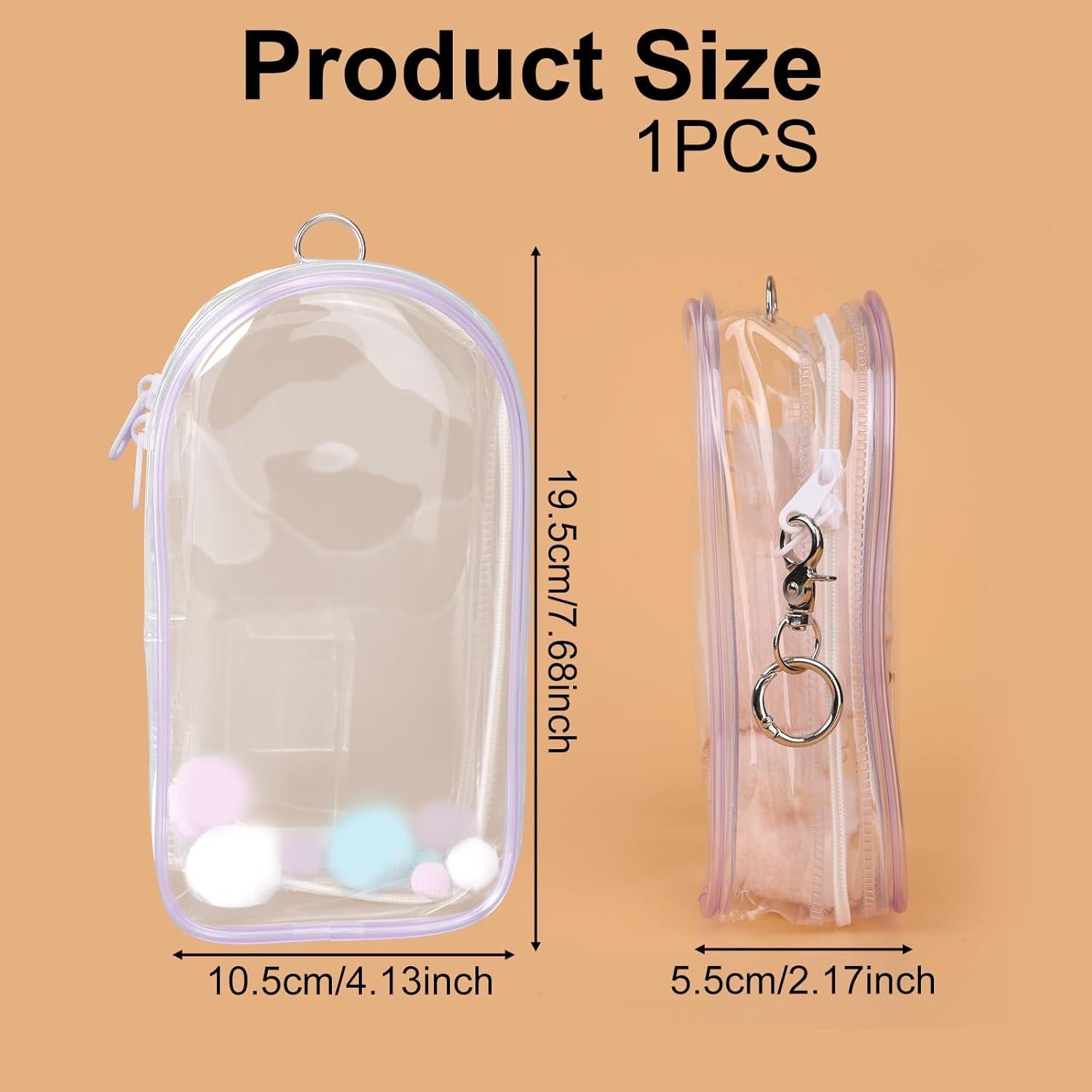 Bolsa de exhibición clara Tinoaly para muñecas Morado 19.5x10.5cm