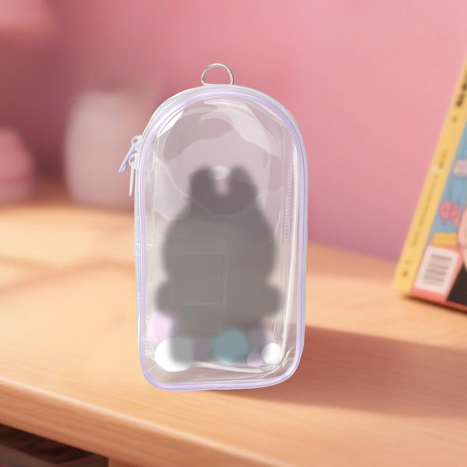 Bolsa de exhibición clara Tinoaly para muñecas Morado 19.5x10.5cm