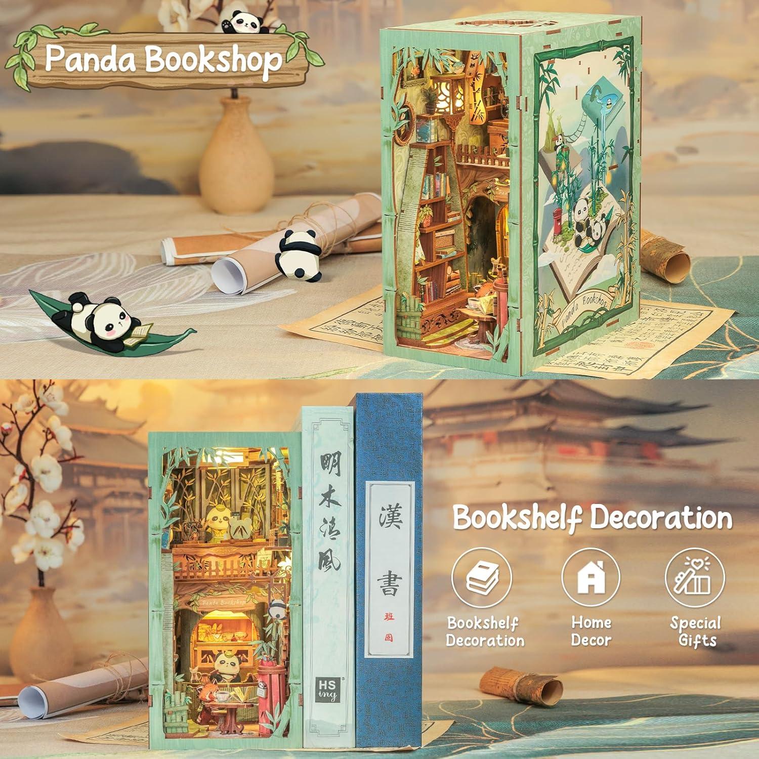 Kit de Rincón de Libros DIY Cutefun - Librería Panda 3D