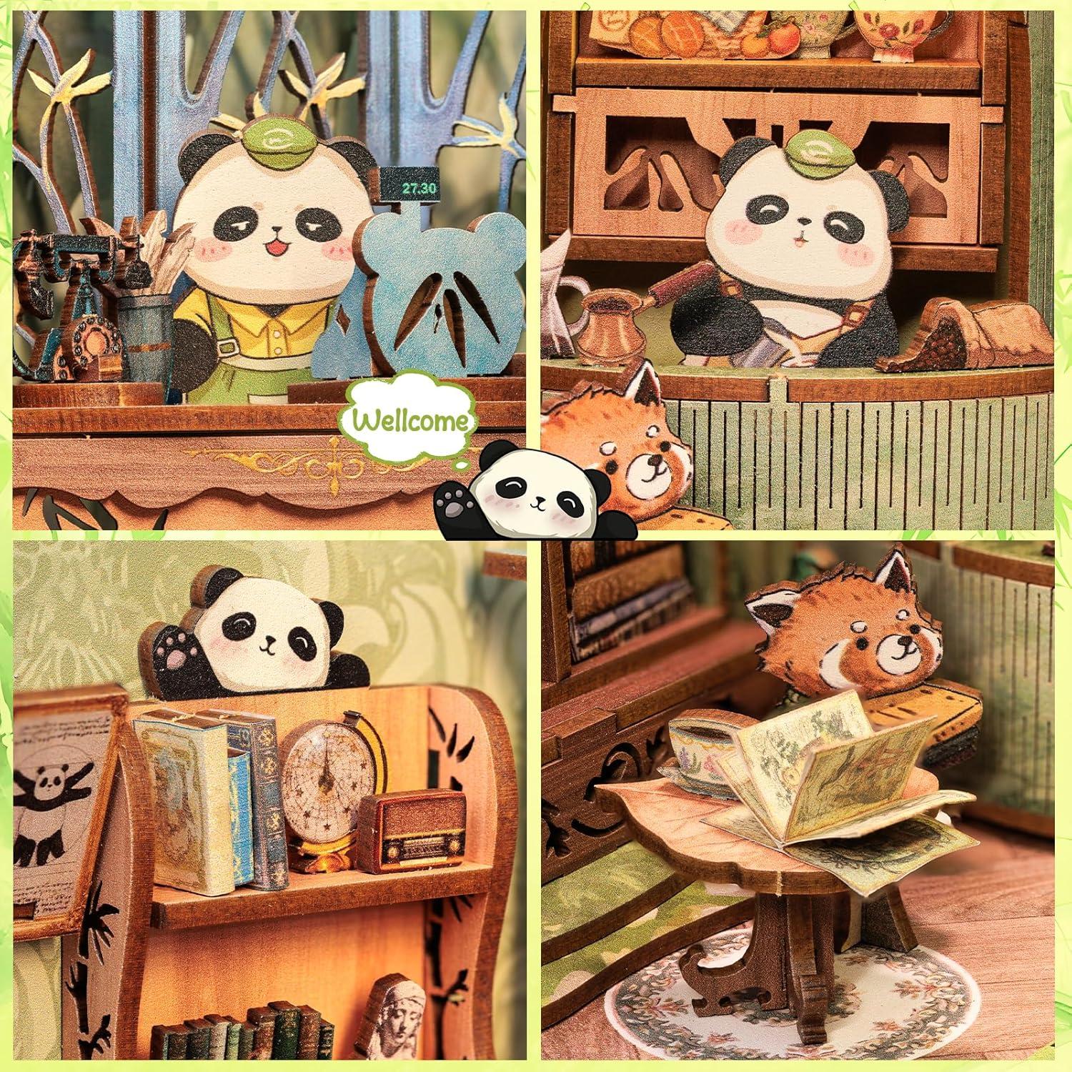 Kit de Rincón de Libros DIY Cutefun - Librería Panda 3D