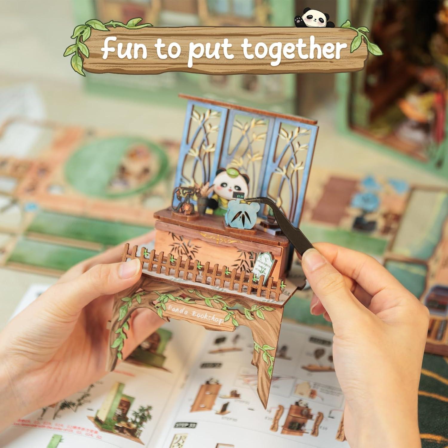 Kit de Rincón de Libros DIY Cutefun - Librería Panda 3D