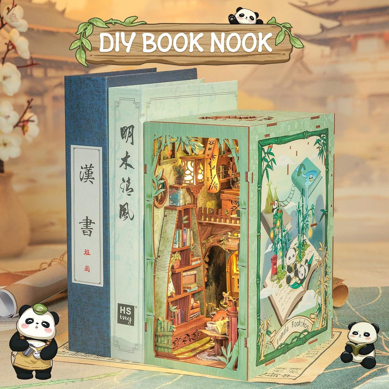 Kit de Rincón de Libros DIY Cutefun - Librería Panda 3D