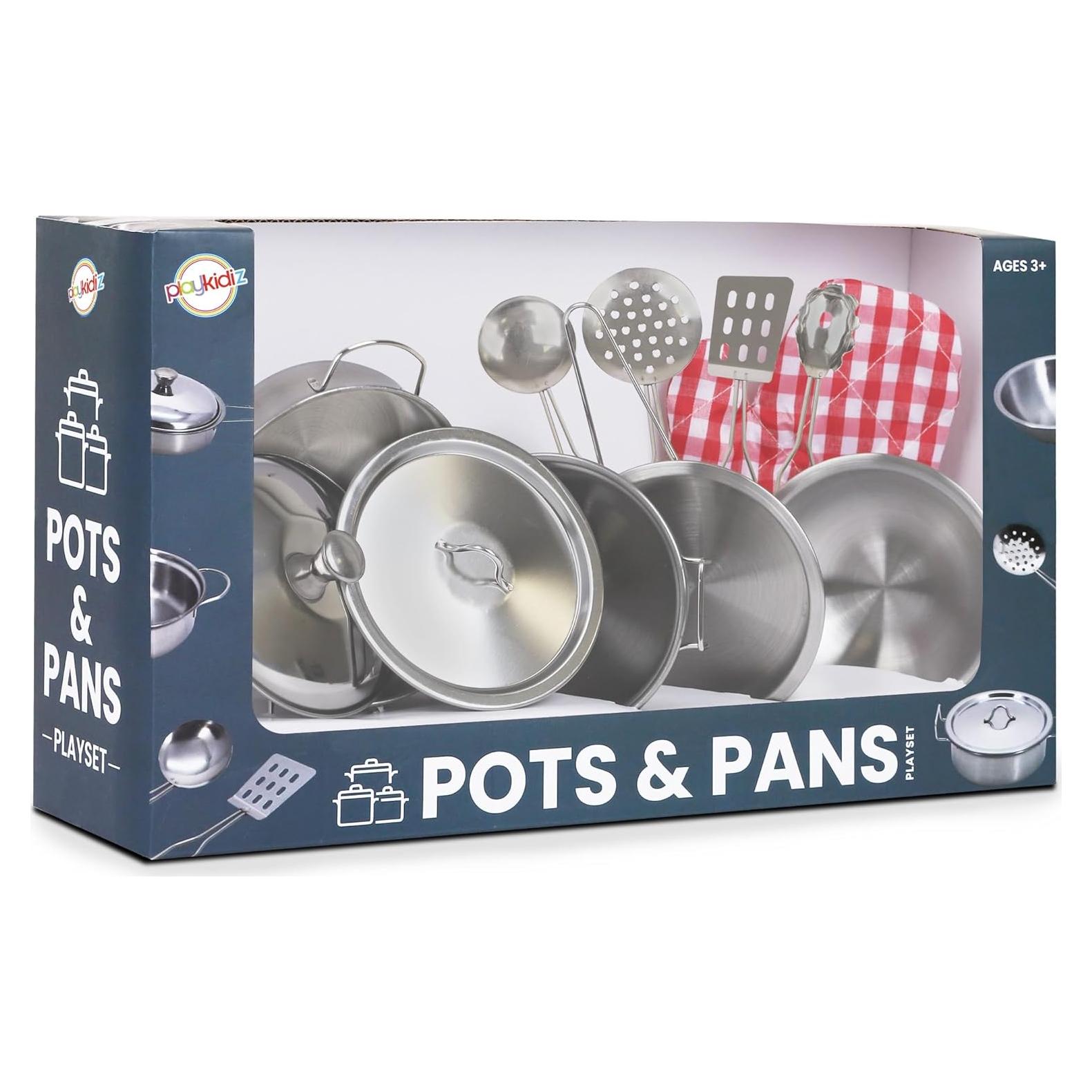 Juego de Ollas y Utensilios de Cocina Playkidz 9 Piezas