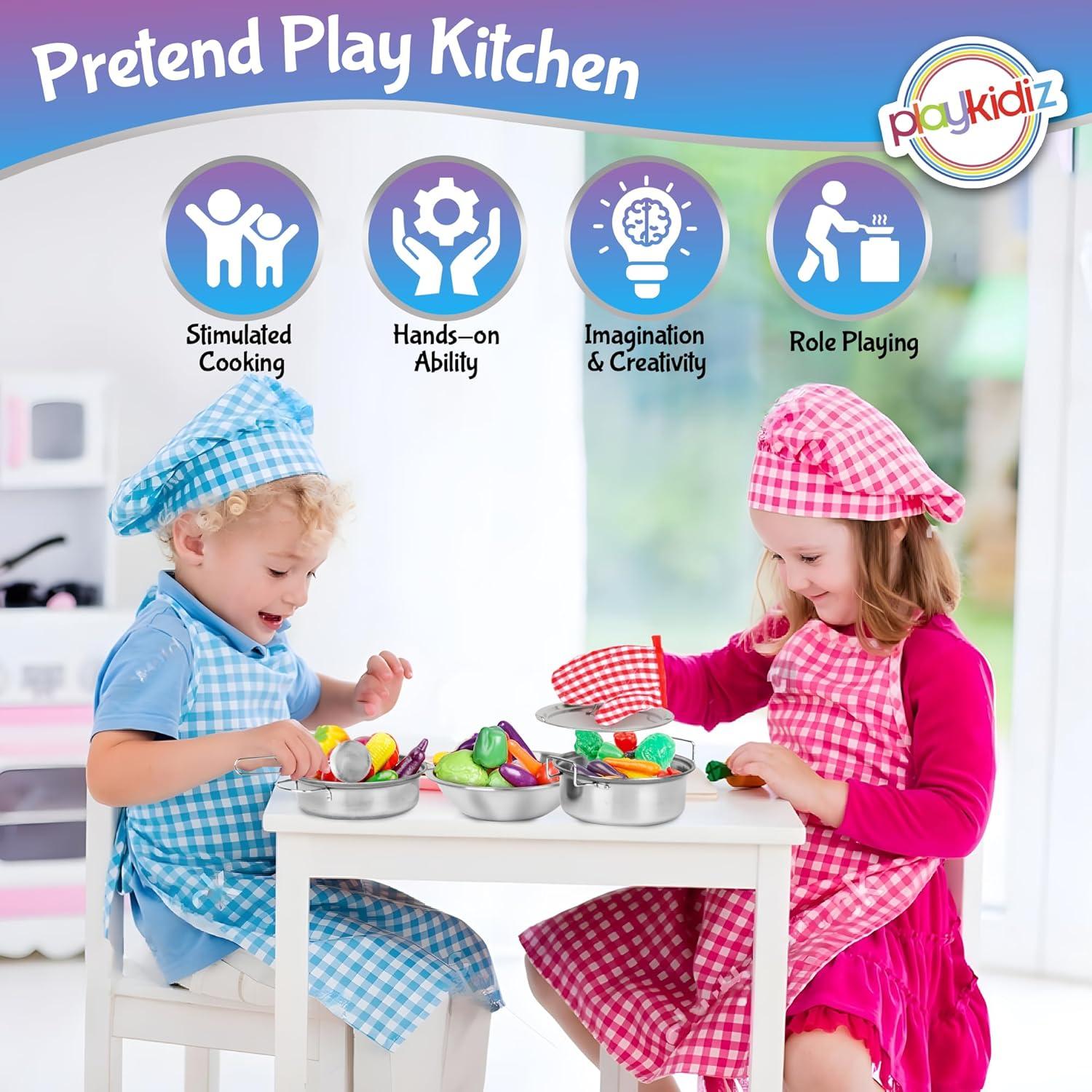 Juego de Ollas y Utensilios de Cocina Playkidz 9 Piezas