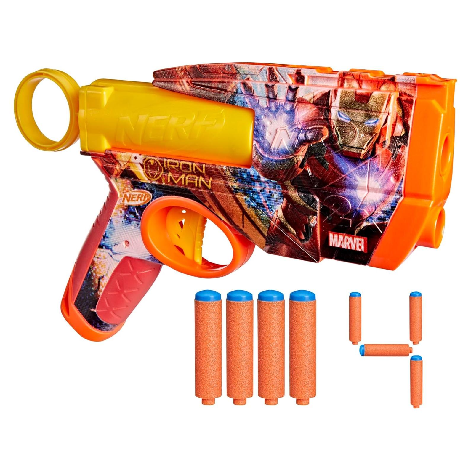 Blaster Nerf Marvel Iron Man con 4 Dardos N1 - Juguete 8+