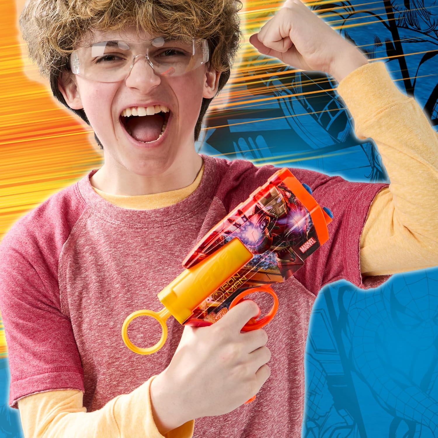 Blaster Nerf Marvel Iron Man con 4 Dardos N1 - Juguete 8+