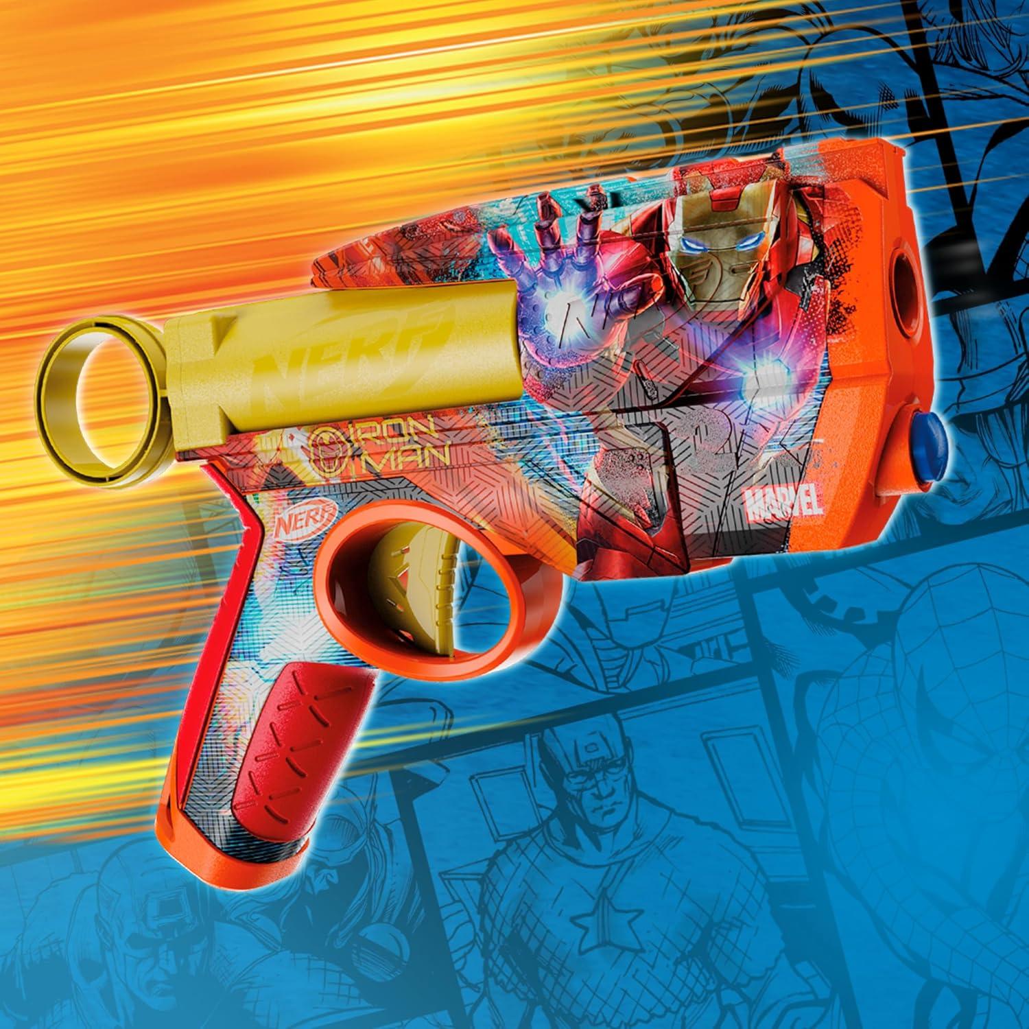 Blaster Nerf Marvel Iron Man con 4 Dardos N1 - Juguete 8+