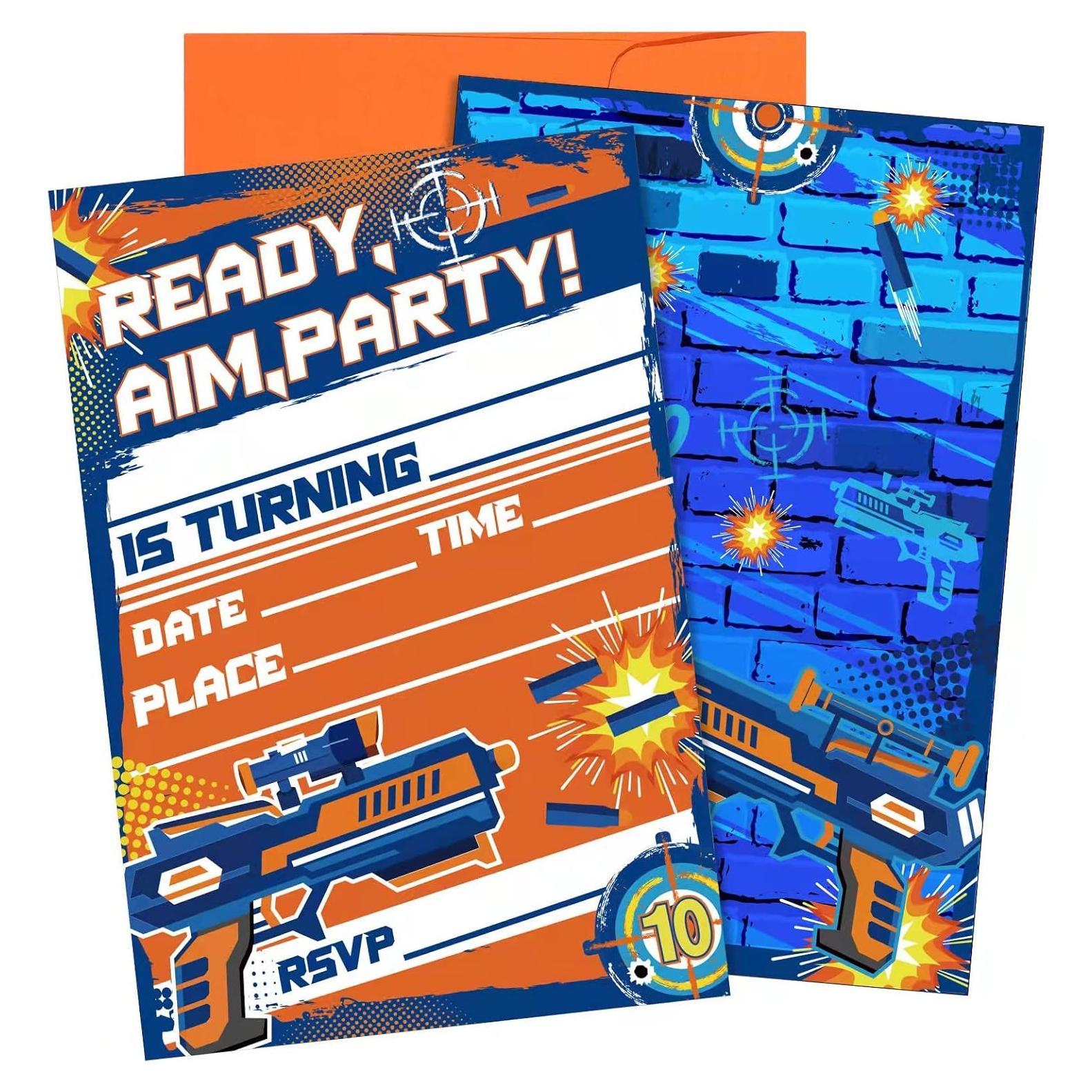 Invitaciones de Guerra de Dardos MSNOR - 30 Paquetes con Sobres