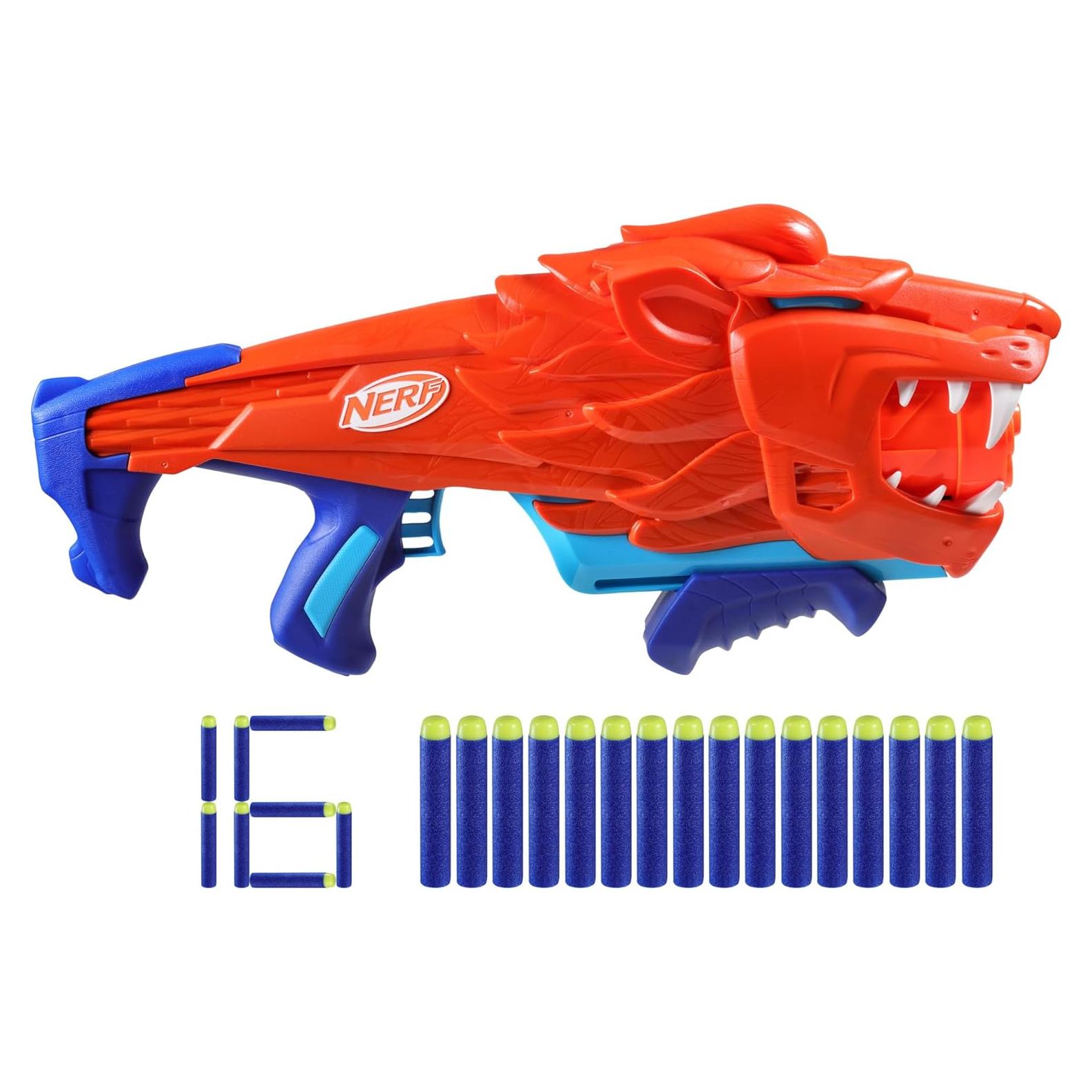 Blaster Nerf Wild Lionfury con 16 Dardos Elite para Niños