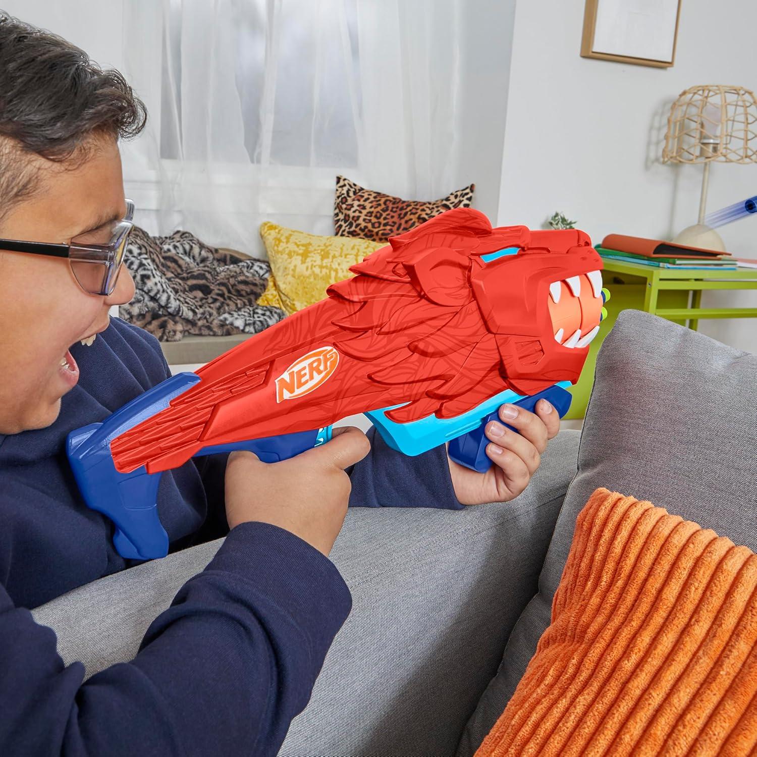 Blaster Nerf Wild Lionfury con 16 Dardos Elite para Niños