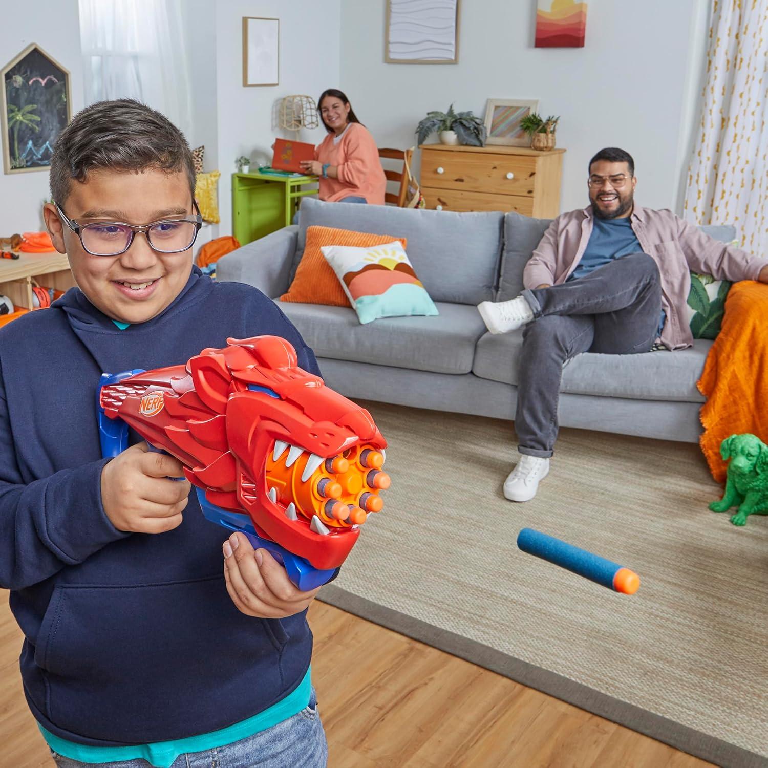 Blaster Nerf Wild Lionfury con 16 Dardos Elite para Niños