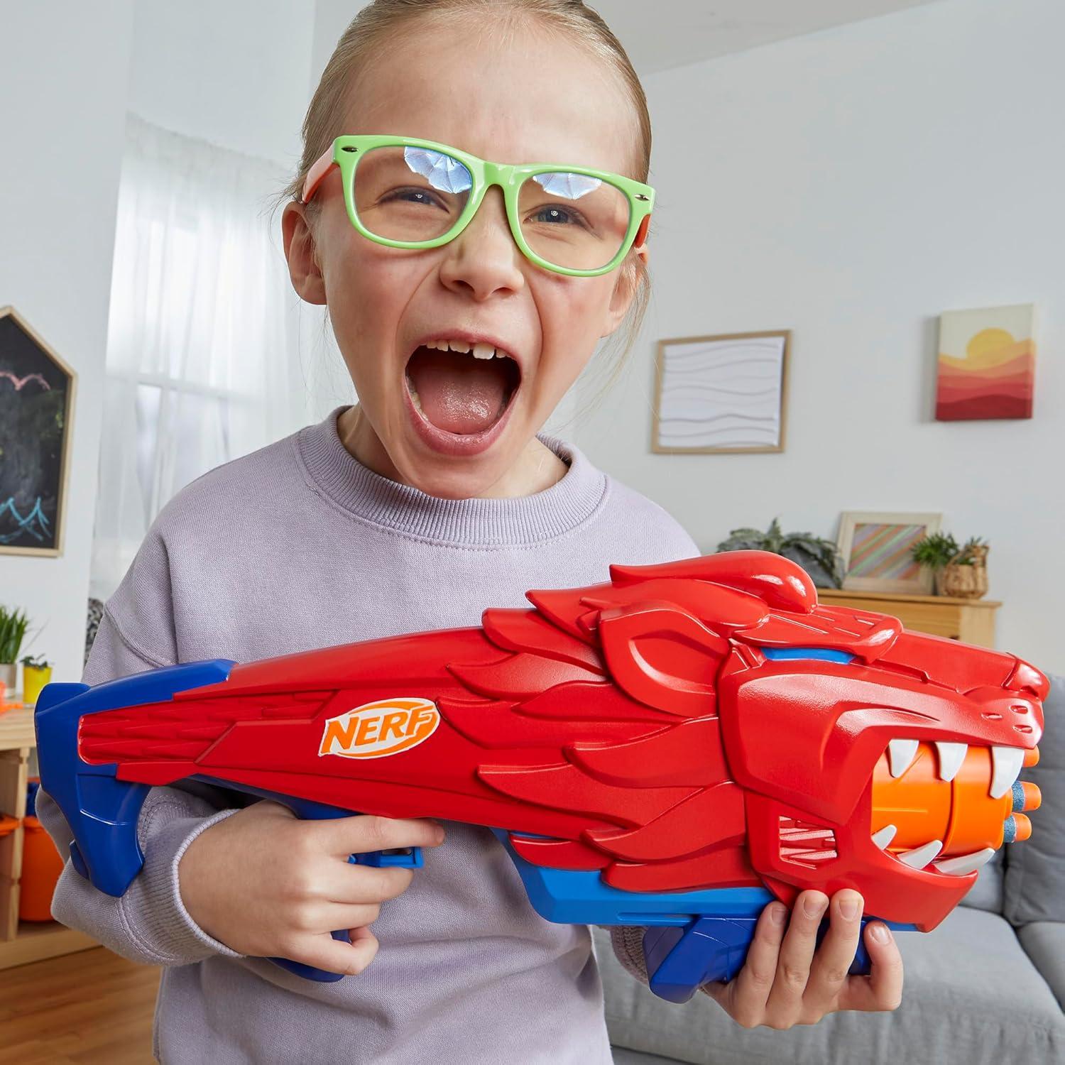 Blaster Nerf Wild Lionfury con 16 Dardos Elite para Niños