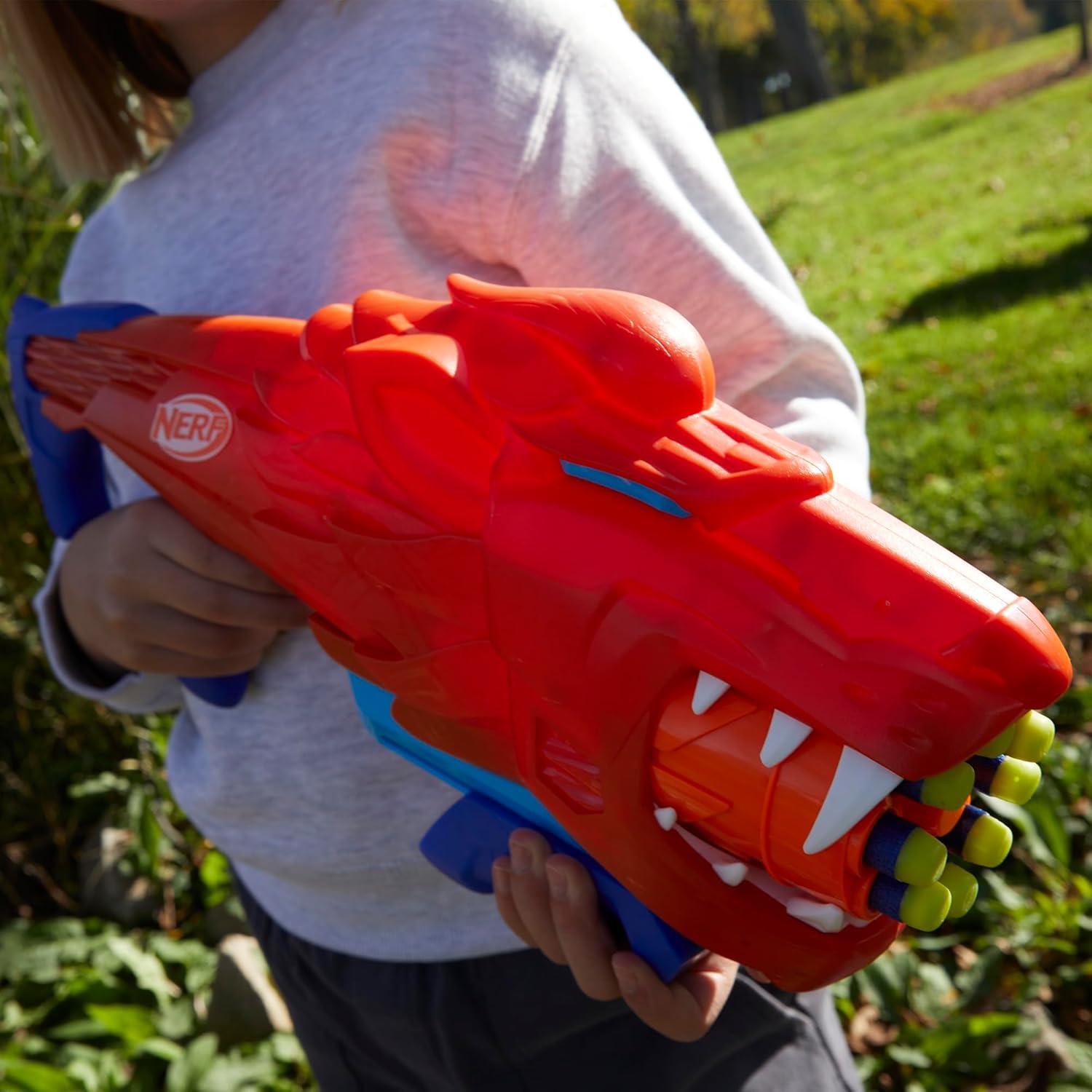 Blaster Nerf Wild Lionfury con 16 Dardos Elite para Niños