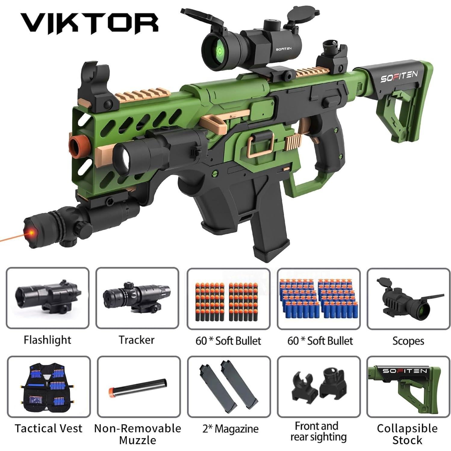 Rifle de francotirador de juguete SOFITEN Viktor-Y con accesorios
