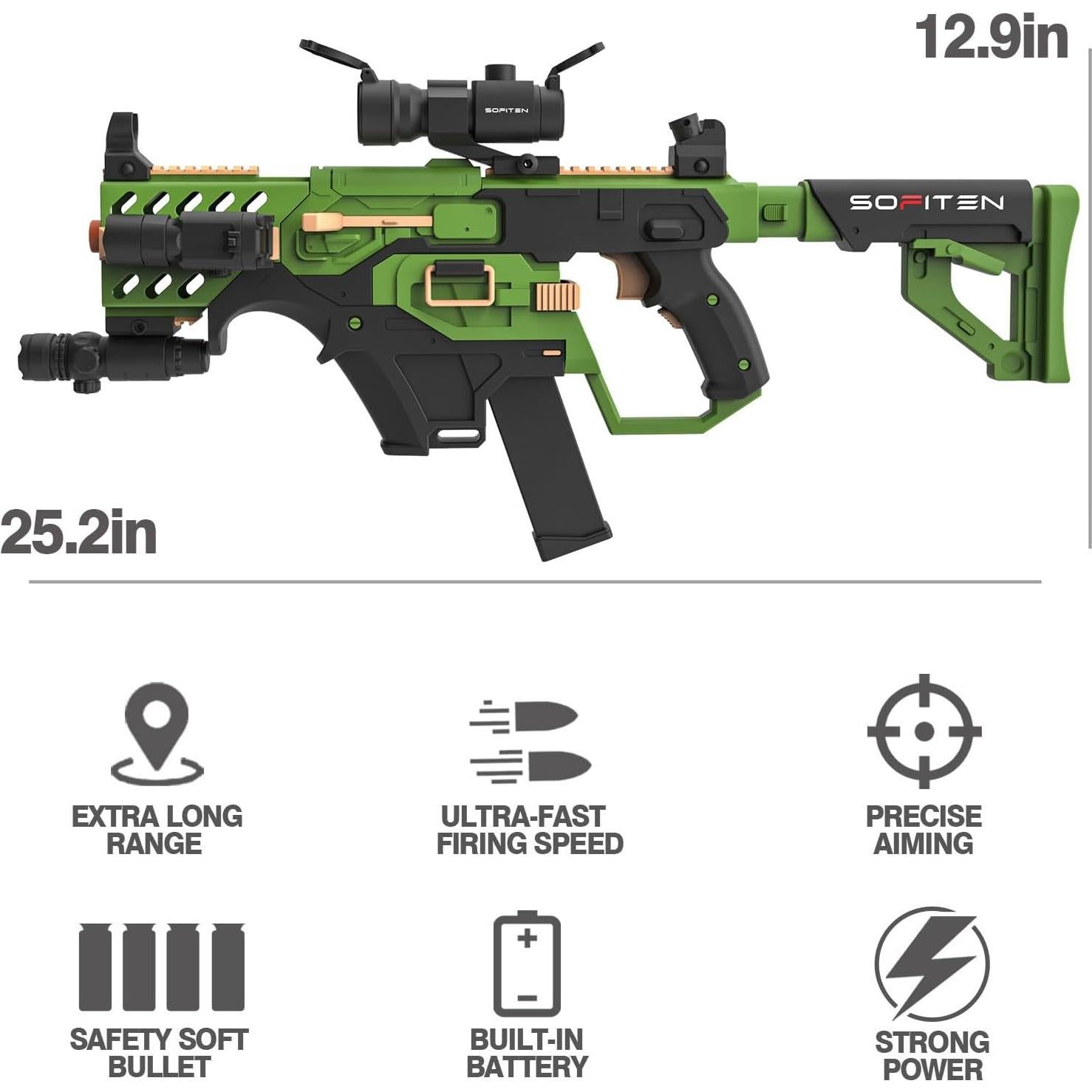 Rifle de francotirador de juguete SOFITEN Viktor-Y con accesorios