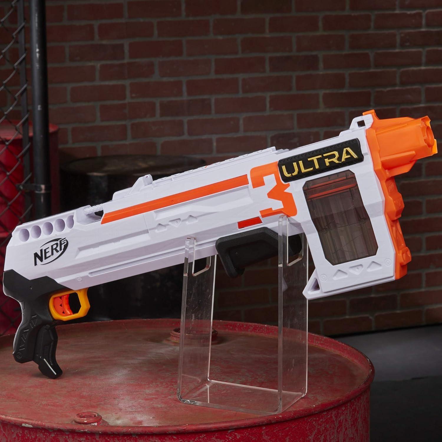 Blaster Nerf Ultra Three con 8 Dardos Ultra - Acción de Bomba
