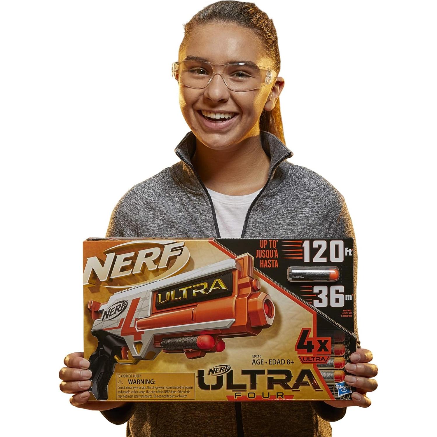 Lanzador Nerf Ultra Cuatro - 4 Dardos Ultra, 36m Alcance