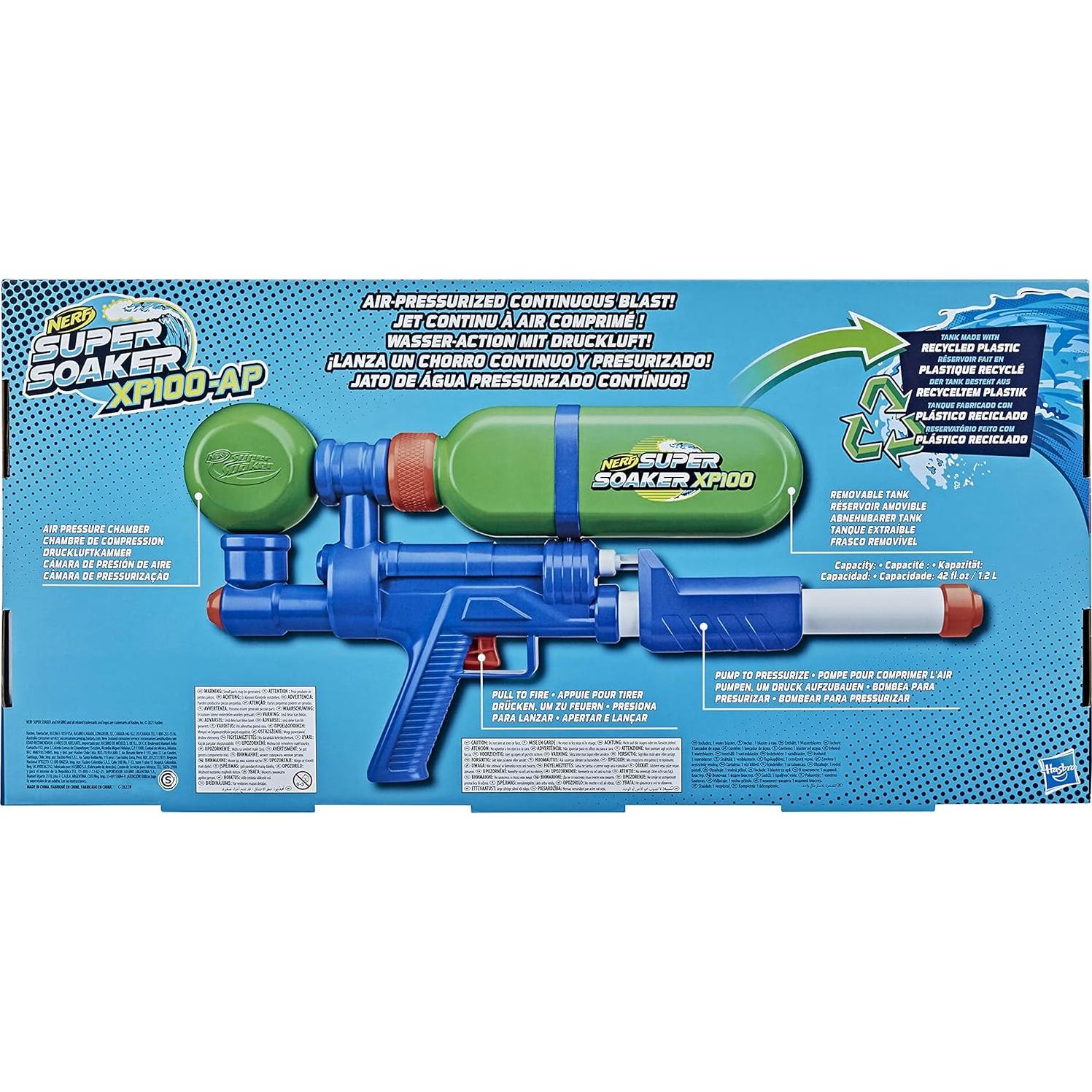 Lanzador de Agua Nerf Super Soaker XP100 - 1.26L - Retro