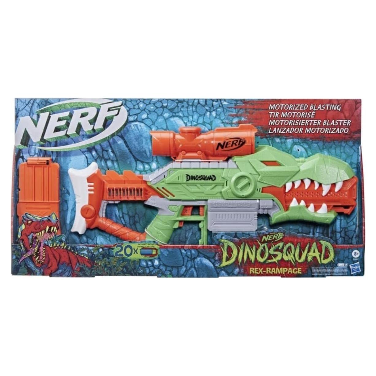 Blaster Nerf DinoSquad Rex-Rampage Motorizado 20 Dardos