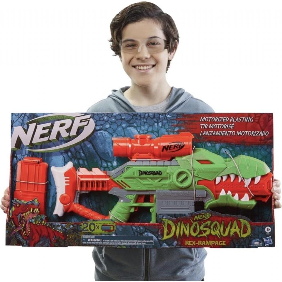 Blaster Nerf DinoSquad Rex-Rampage Motorizado 20 Dardos