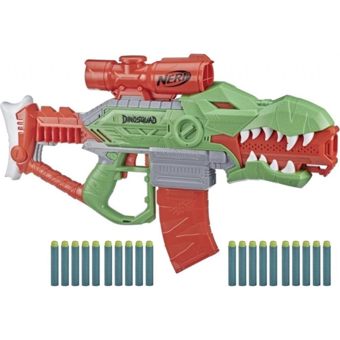 Blaster Nerf DinoSquad Rex-Rampage Motorizado 20 Dardos