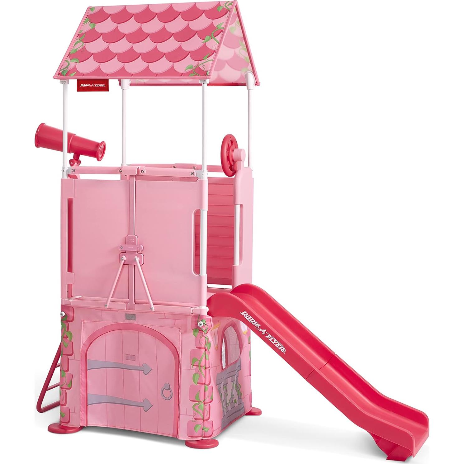 Castillo de Princesa Plegable Radio Flyer con Tobogán 147.6x62.7cm