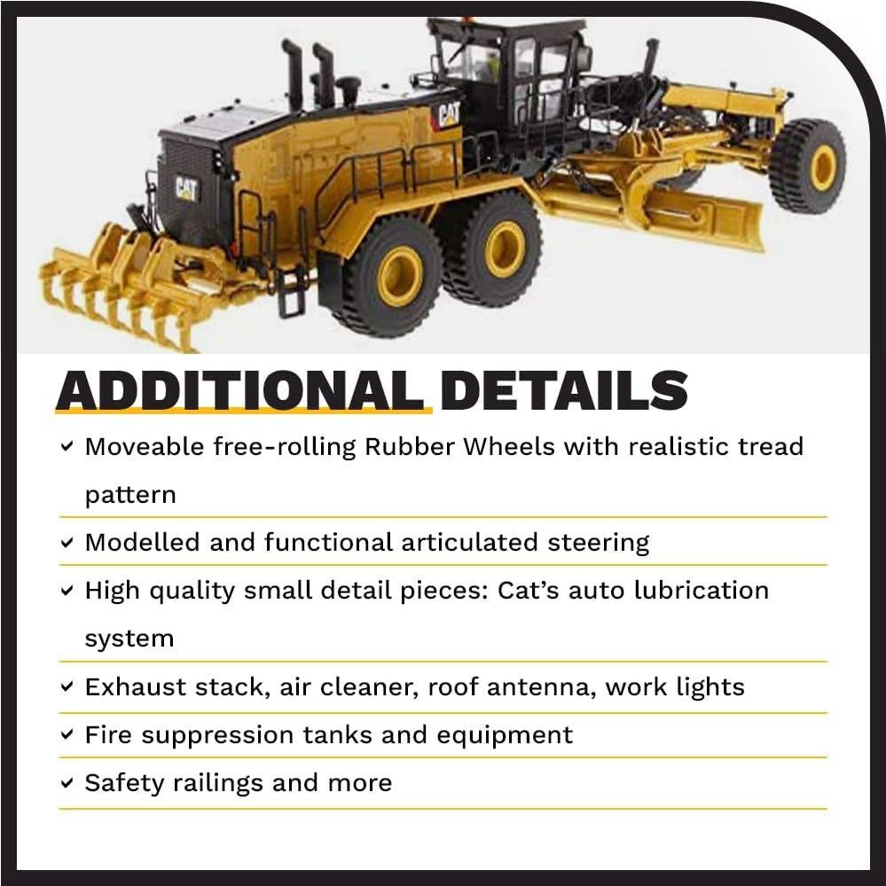 Motoniveladora Caterpillar 24 Diecast Masters 1:50 Detalles Realistas