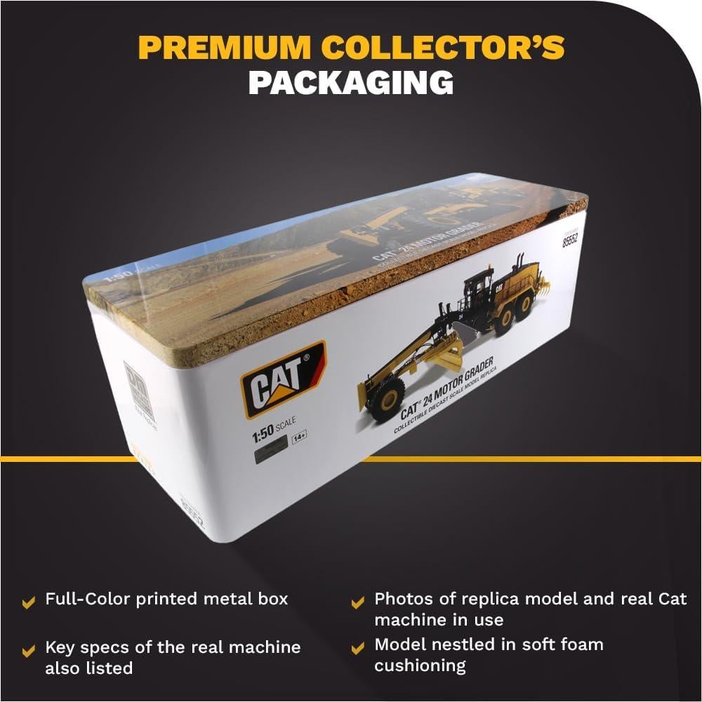Motoniveladora Caterpillar 24 Diecast Masters 1:50 Detalles Realistas
