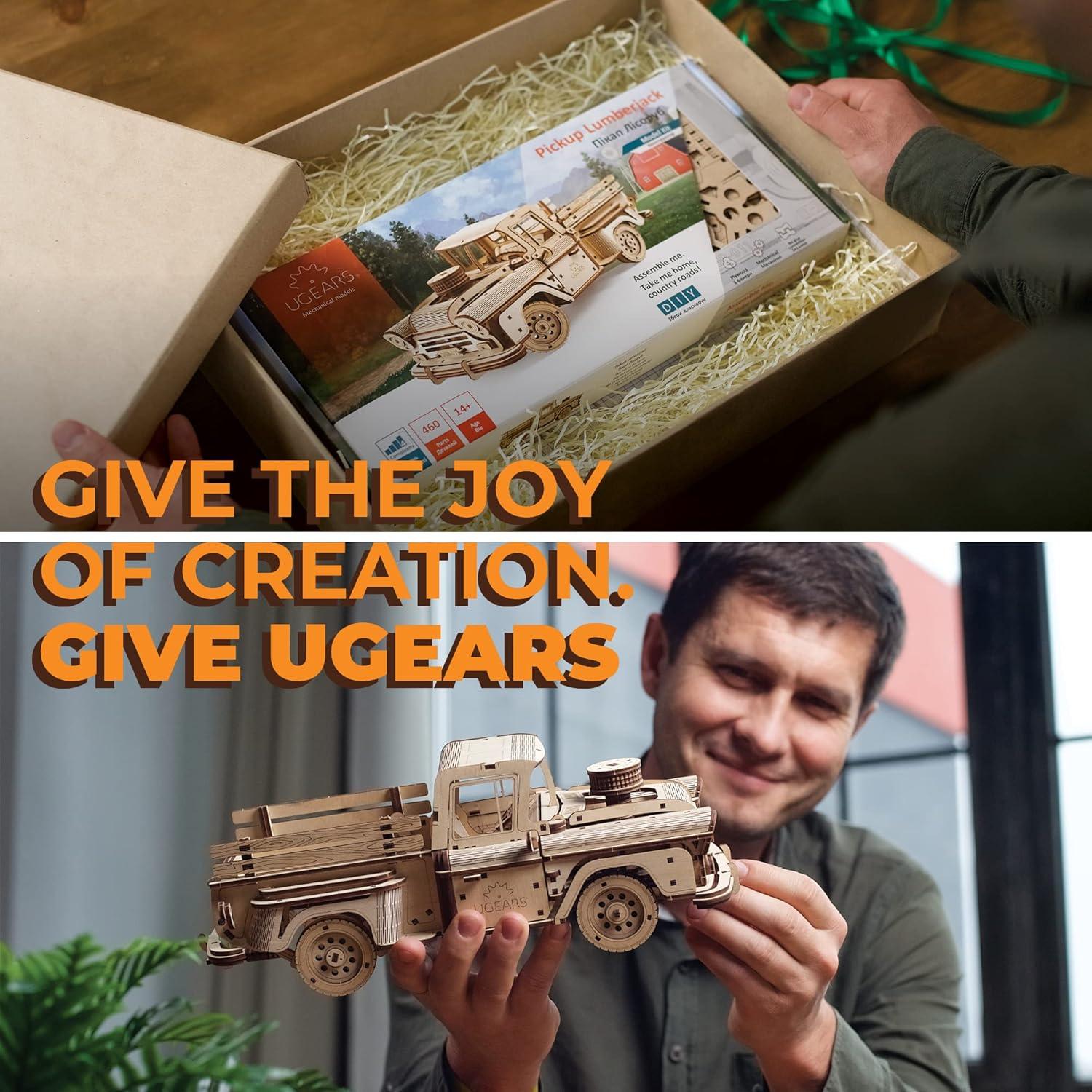 Puzzle 3D de Madera UGEARS Pickup Leñador Chevrolet 3100 - 460 Pcs