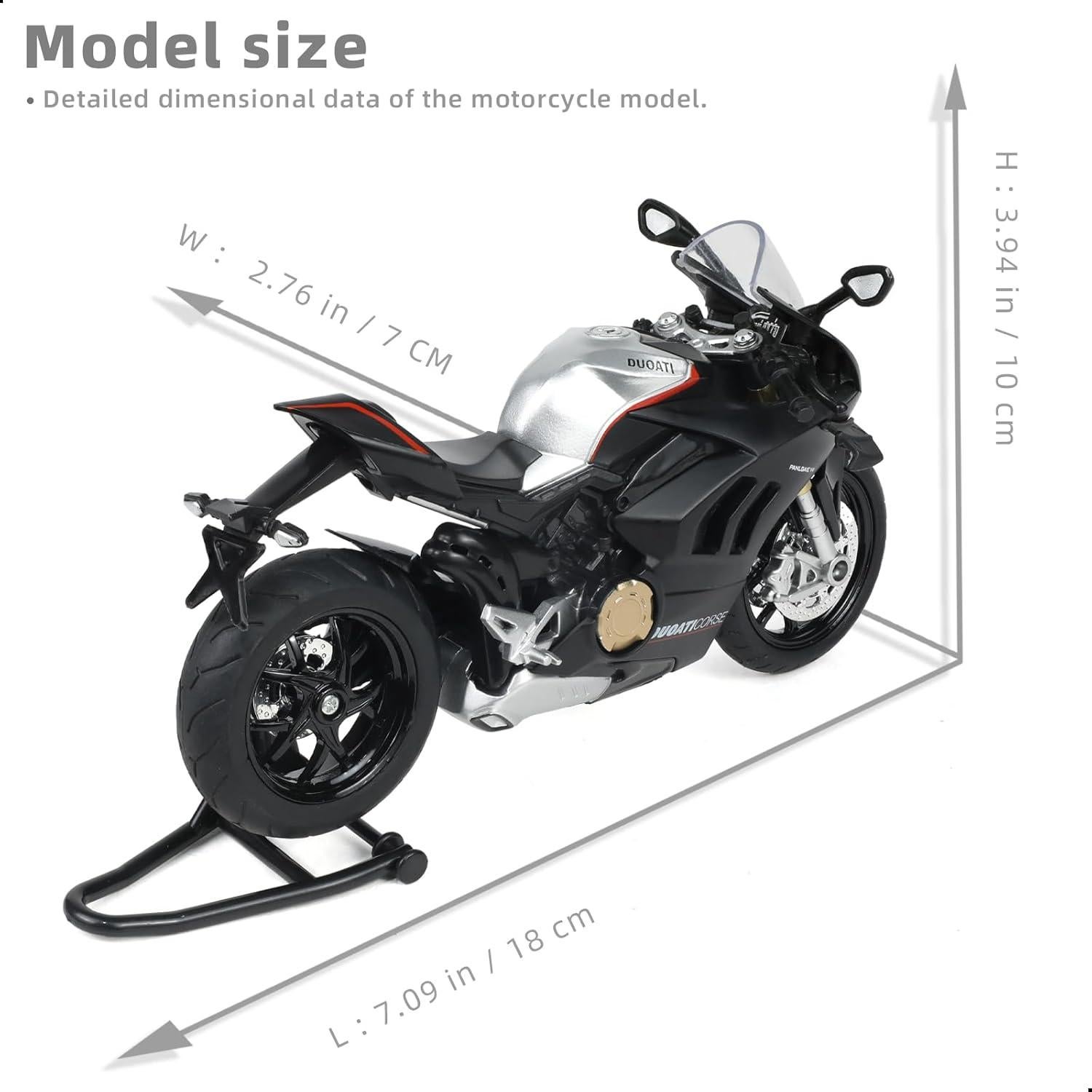 Motocicleta a Escala 1:12 Ducati V4S Risopen con Sonido y Luz