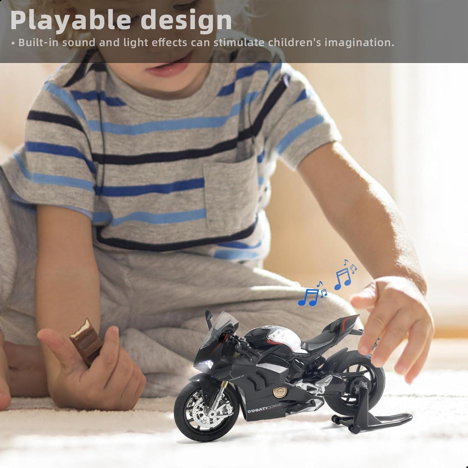 Motocicleta a Escala 1:12 Ducati V4S Risopen con Sonido y Luz