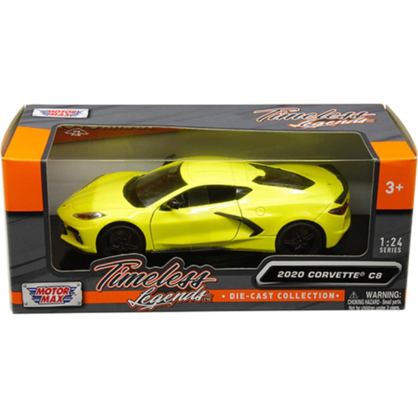 Coche Diecast 1/24 Motor Max Corvette C8 Stingray Amarillo 2020