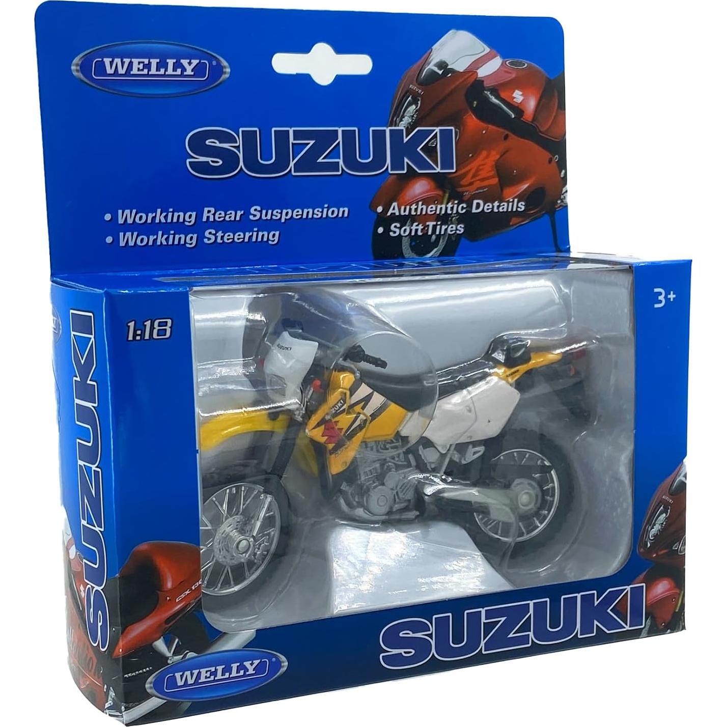 Motocicleta Die Cast Welly Suzuki DR-Z400S Amarilla 1:18