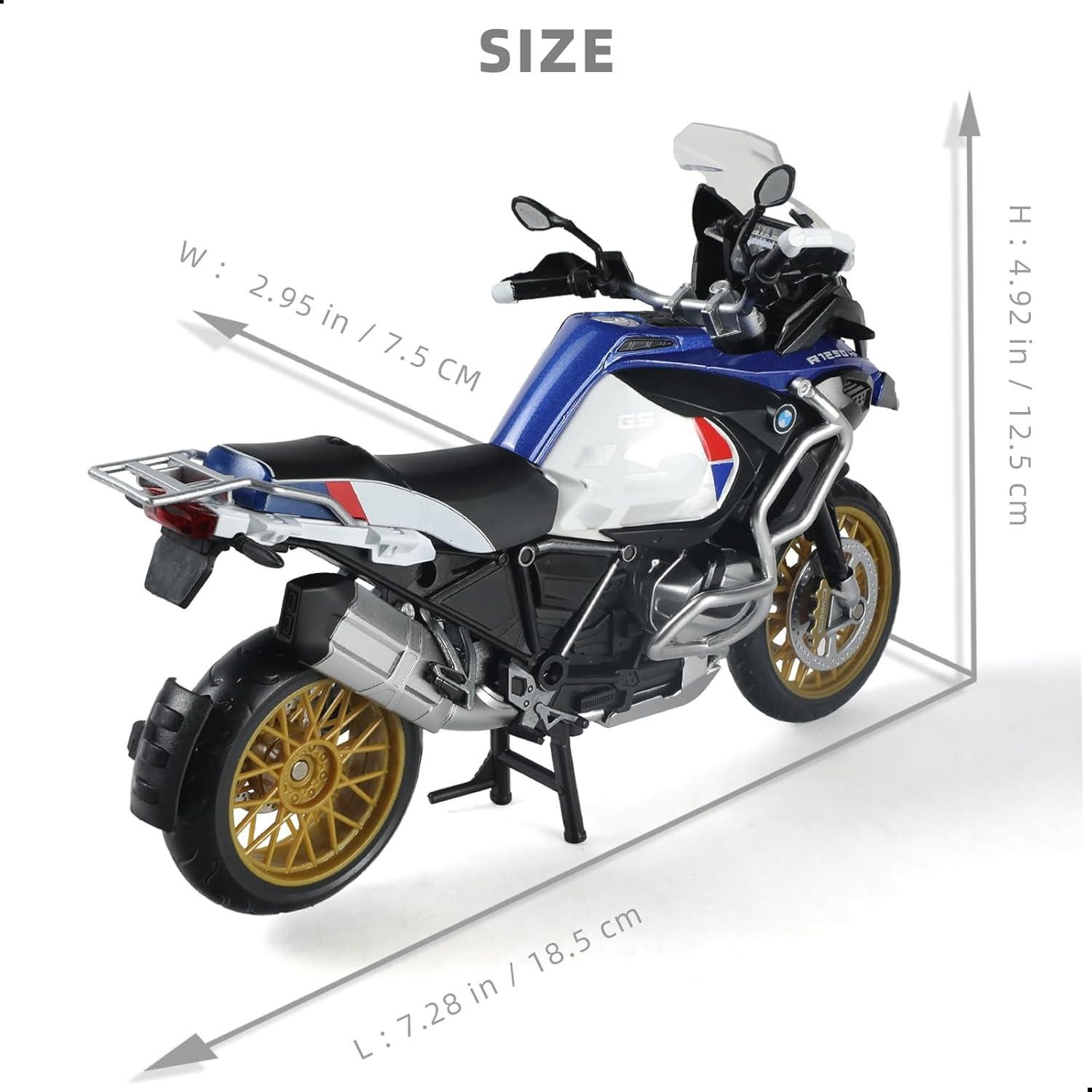 Modelo de Motocicleta Risopen BMW R1250 GS 1:12 Blanco