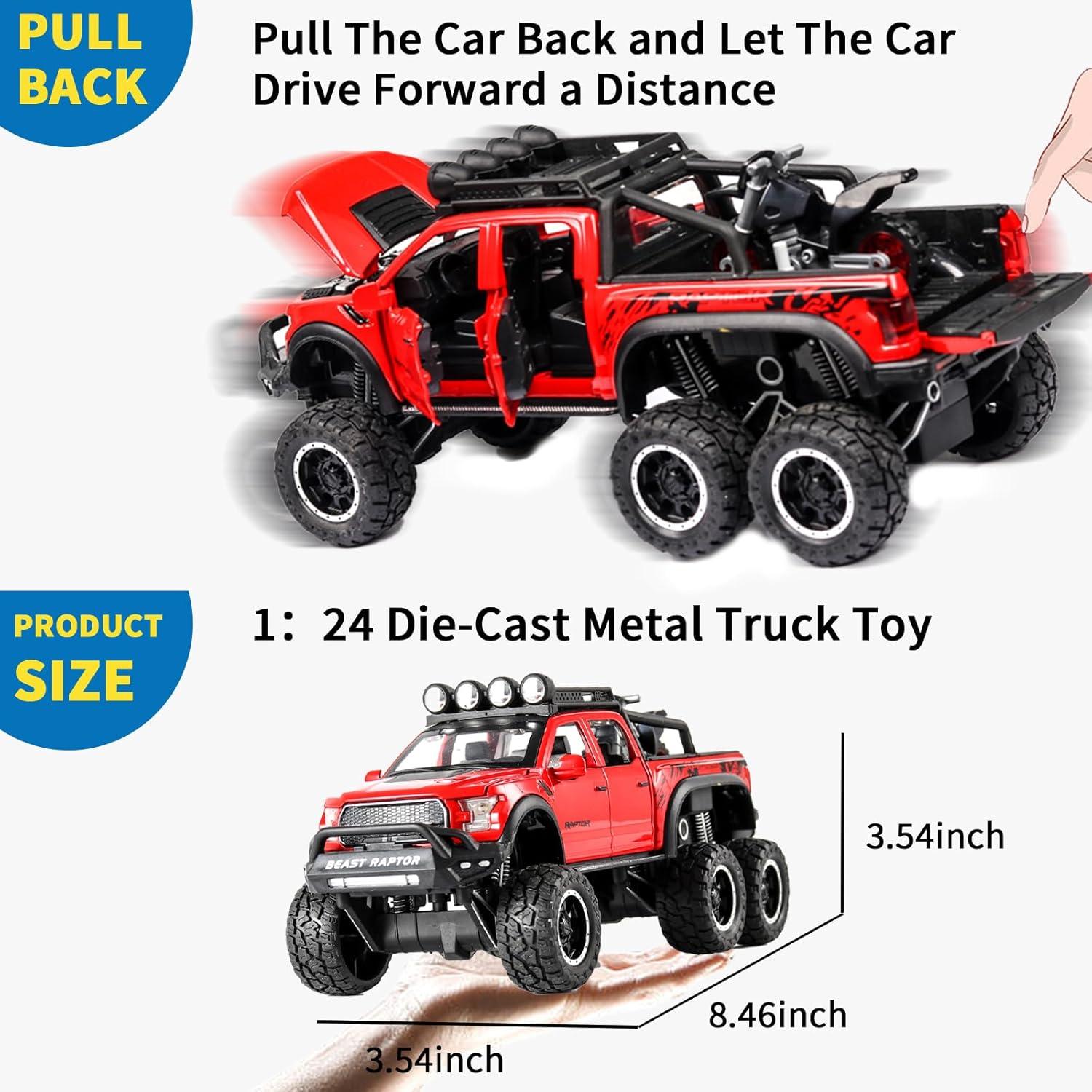 Camión de Juguete Pickup UXRPTU 1:24 Metal con Luz y Sonido